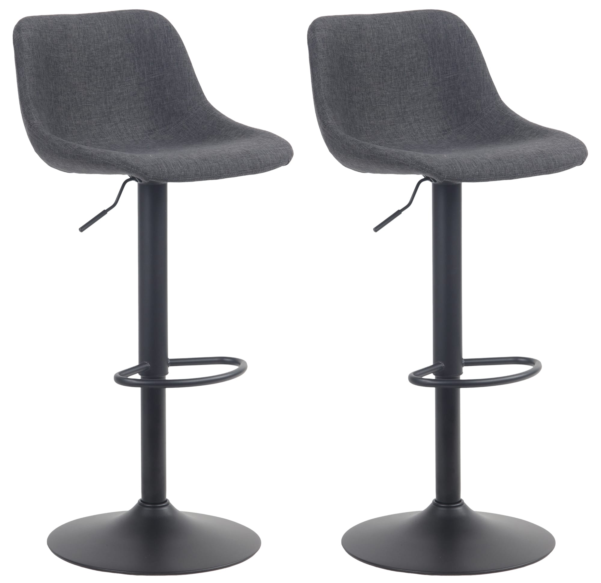 CLP 2er Set Barhocker Loft I Mit 2 Tresenhockern I St&uuml;hle Mit R&uuml;ckenlehne, 360&deg; Grad Drehbar Und H&ouml;henverstellbar I F&uuml;r K&uuml;che Und Theke 