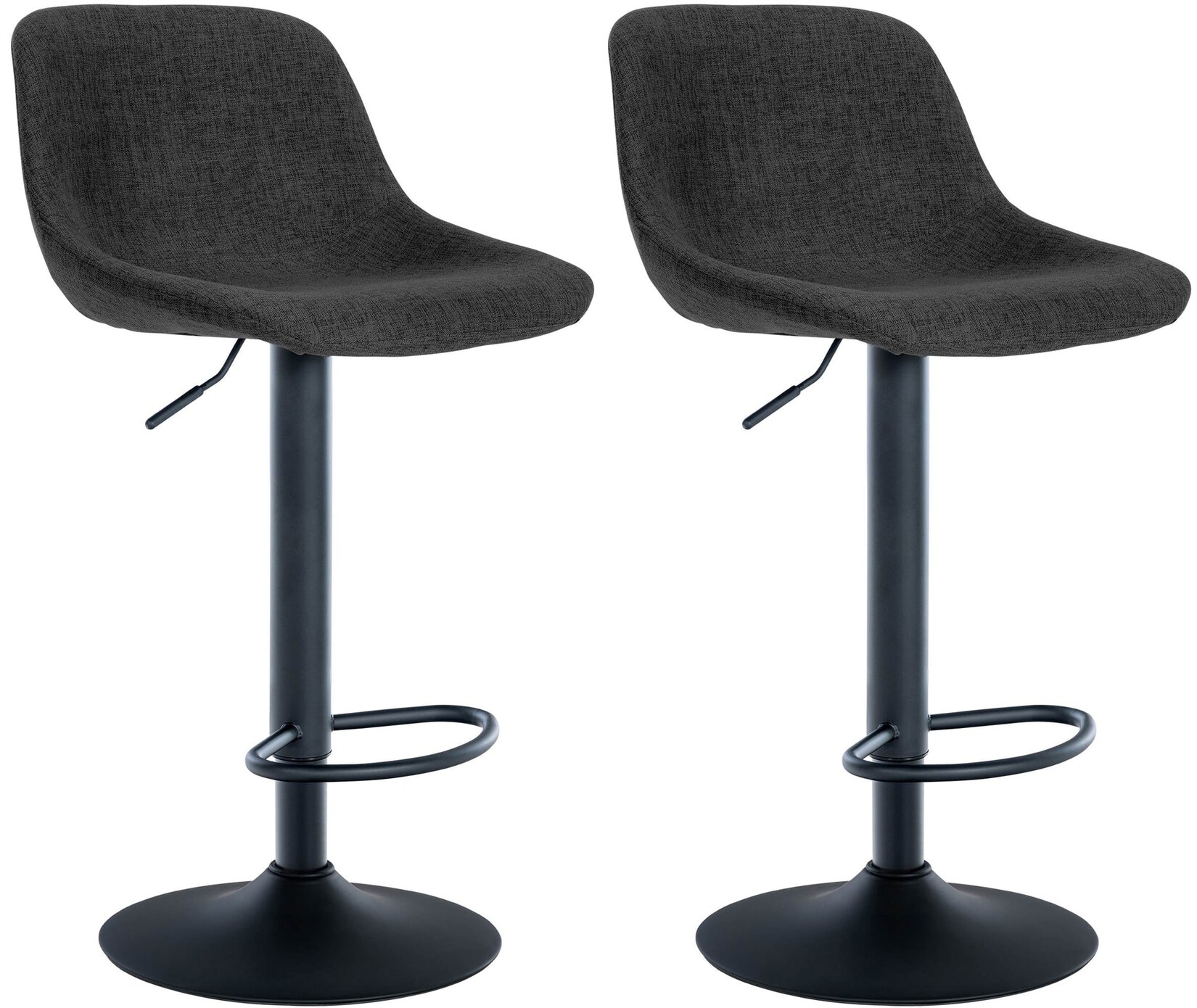 CLP 2er Set Barhocker Loft Stoff Farbe: schwarz, Material: Stoff
