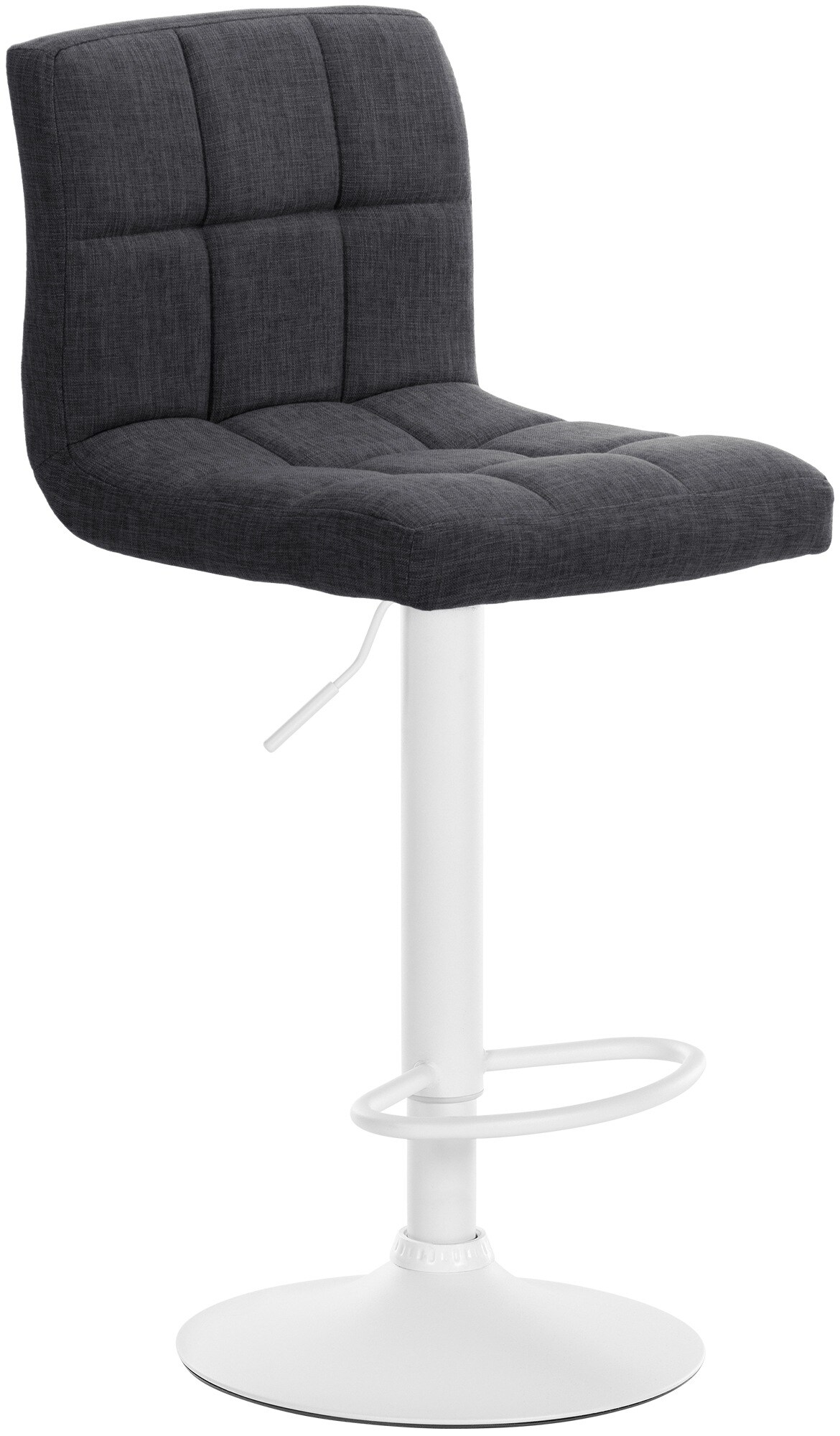 CLP Barhocker Calma Stoff I Barstuhl H&ouml;henverstellbar I Um 360&deg; Drehbar Mit R&uuml;ckenlehne F&uuml;r Bistro Und K&uuml;che 