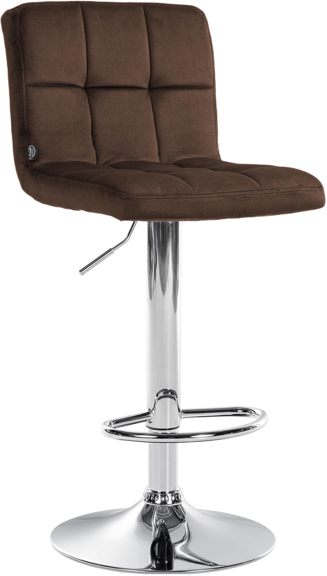 CLP Barhocker h&ouml;henverstellbar mit Lehne Peru, Barstuhl gepolstert Samtbezug, Tresenstuhl mit Metallgestell drehbar 