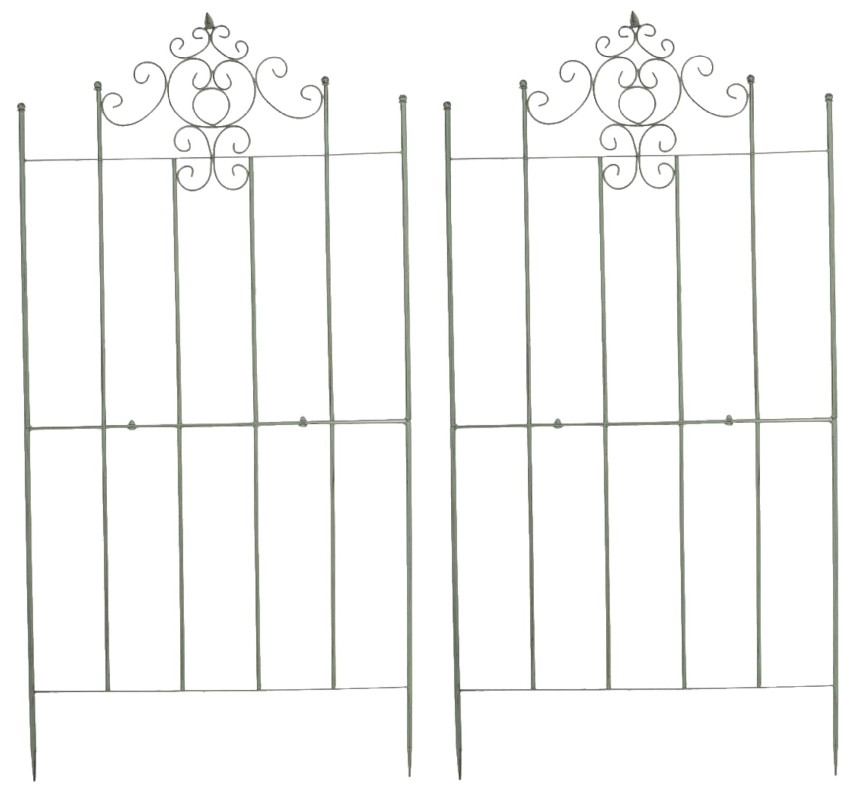 CLP 2er Set Eisen-Rankgitter Paula Im Rustikalen Landhausstil I Rankzaun Mit Stilvollen Verzierungen 