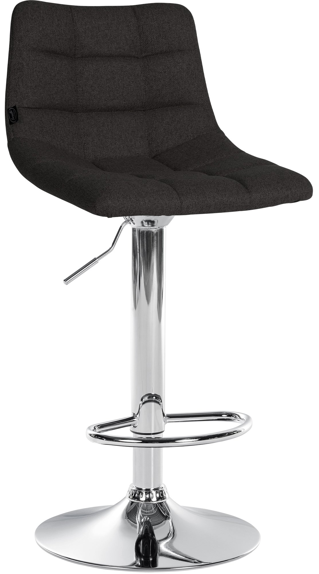 CLP Barhocker Jerry Stoff I H&ouml;henverstellbarer Barstuhl I 360&deg; Drehstuhl Mit R&uuml;ckenlehne F&uuml;r K&uuml;che Und Lounge 