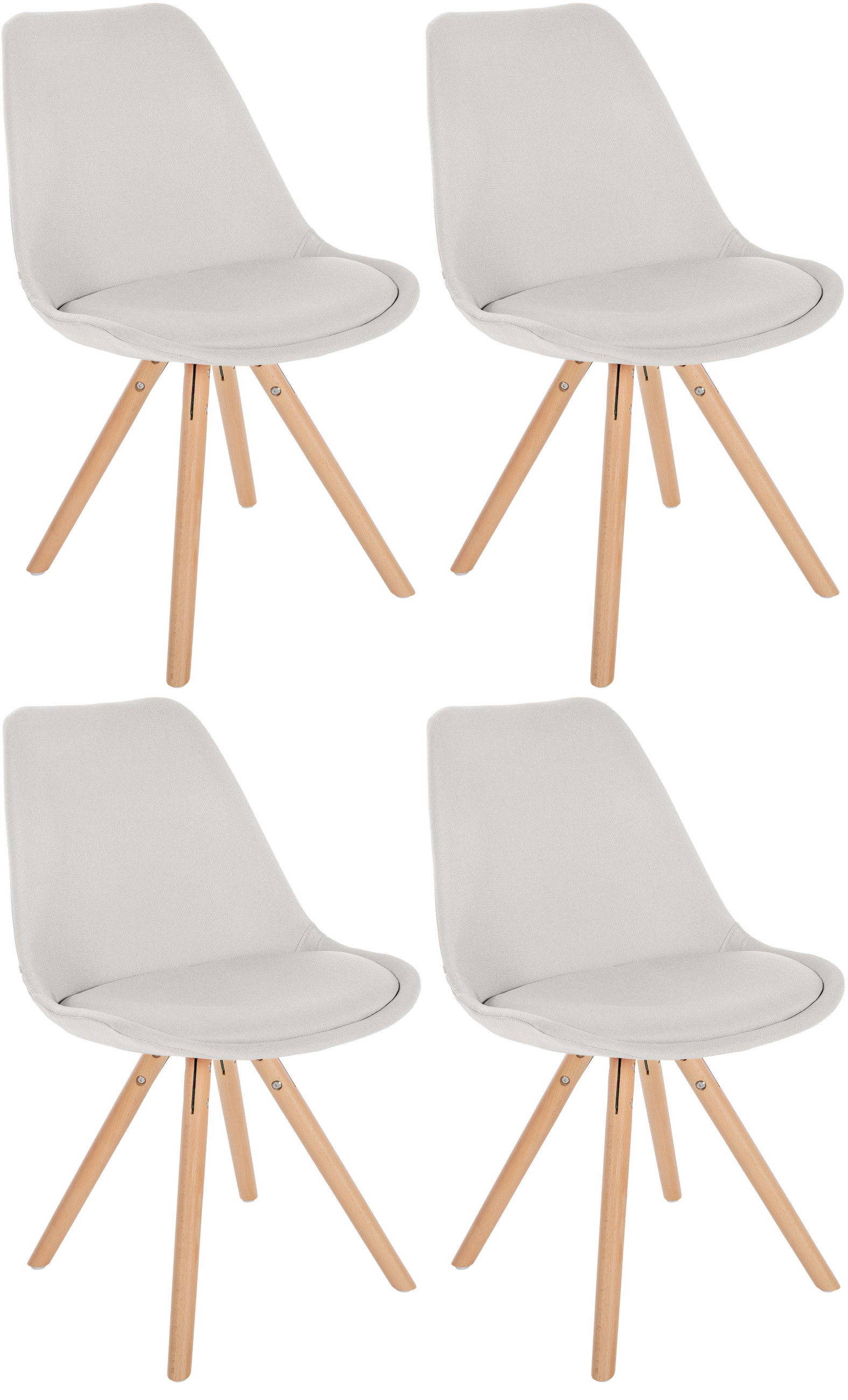 CLP 4er Set St&uuml;hle Sofia Mit Stoffbezug Und Hochwertiger Polsterung I Besucherst&uuml;hle Mit Robustem 4-Fu&szlig; Holzgestell 