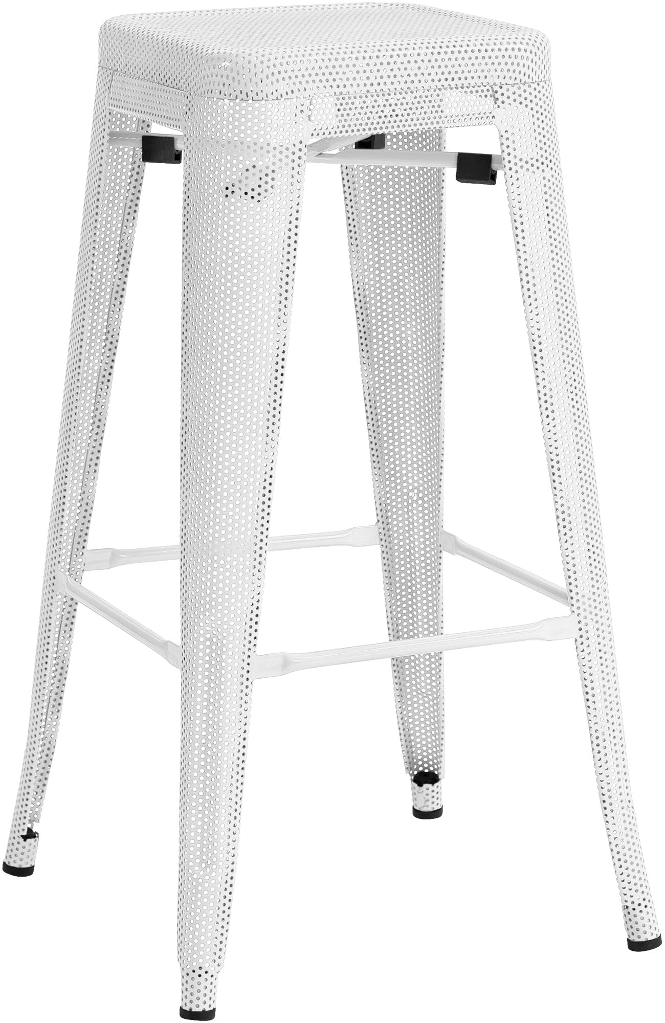 CLP Barhocker Fletcher I Tresenhocker, Stapelbar Mit Bodenschonern Und Fu&szlig;st&uuml;tze I Bistrohocker Mit 77 CM Sitzh&ouml;he Aus Metall 
