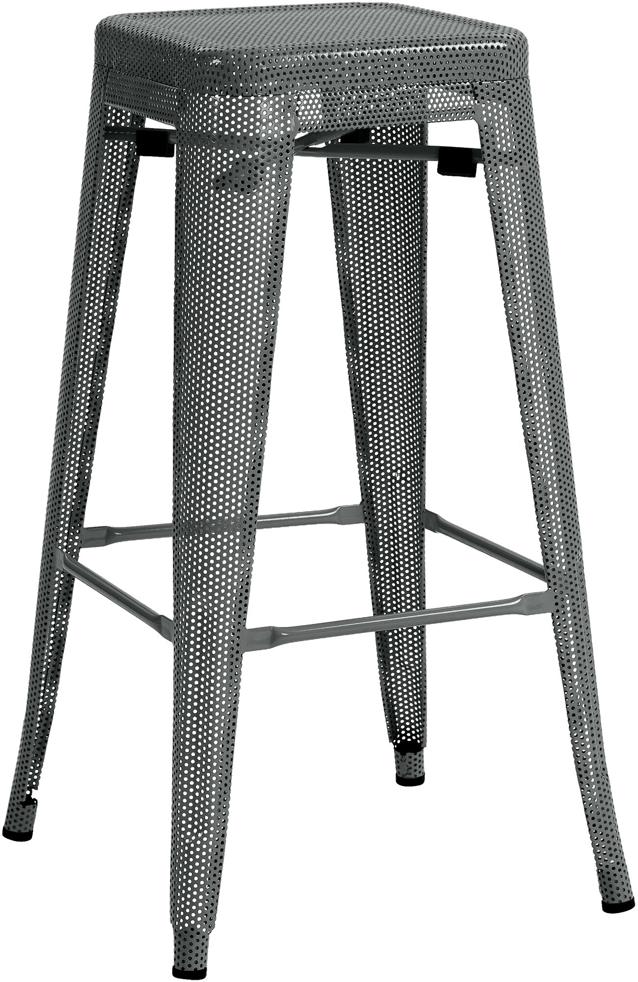 CLP Barhocker Fletcher I Tresenhocker, Stapelbar Mit Bodenschonern Und Fu&szlig;st&uuml;tze I Bistrohocker Mit 77 CM Sitzh&ouml;he Aus Metall 