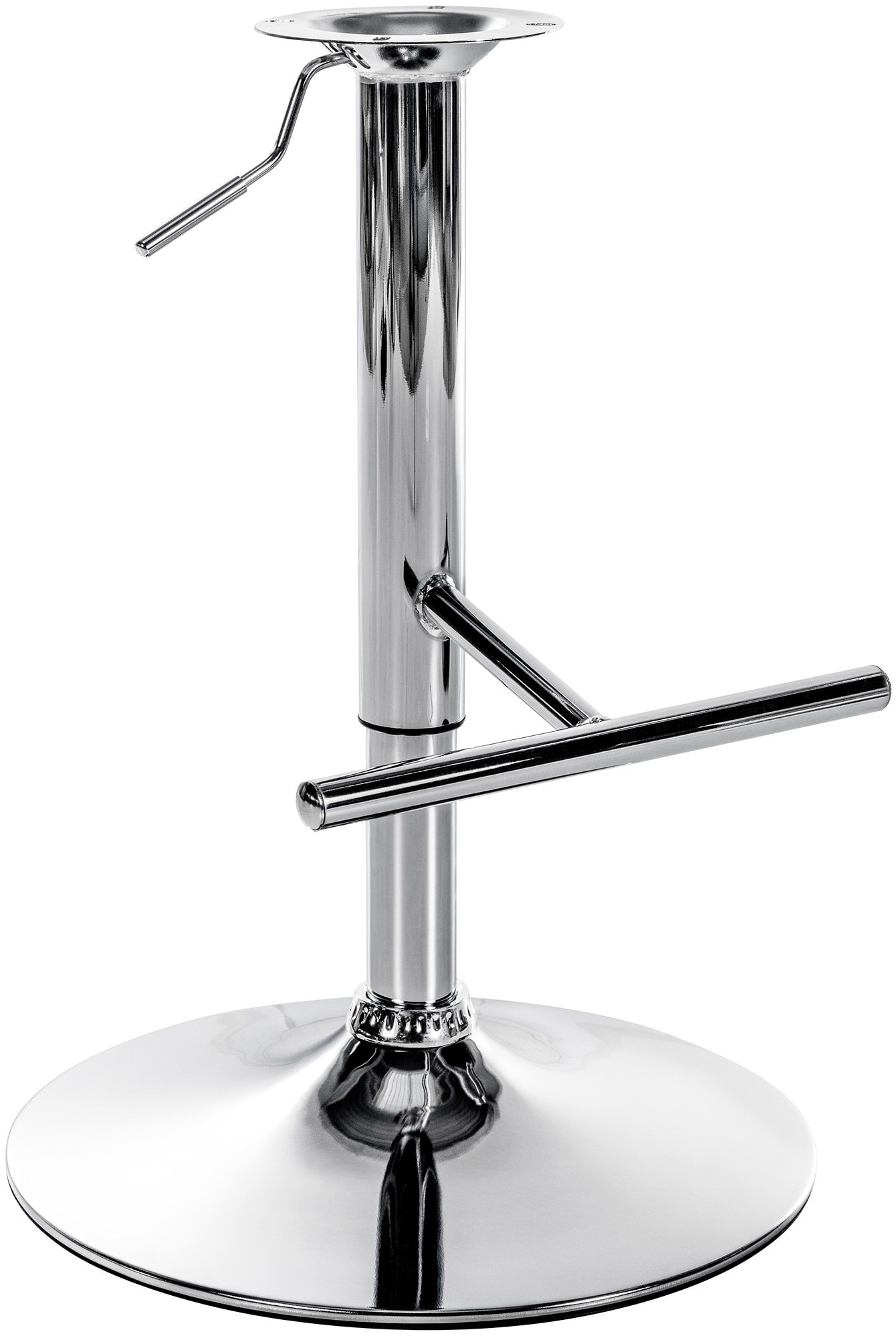 CLP Barhocker-Gestell Mit T-Fu&szlig;st&uuml;tze I H&ouml;henverstellbare Barstuhl-S&auml;ule I 10 x 10 cm Lochabstand 