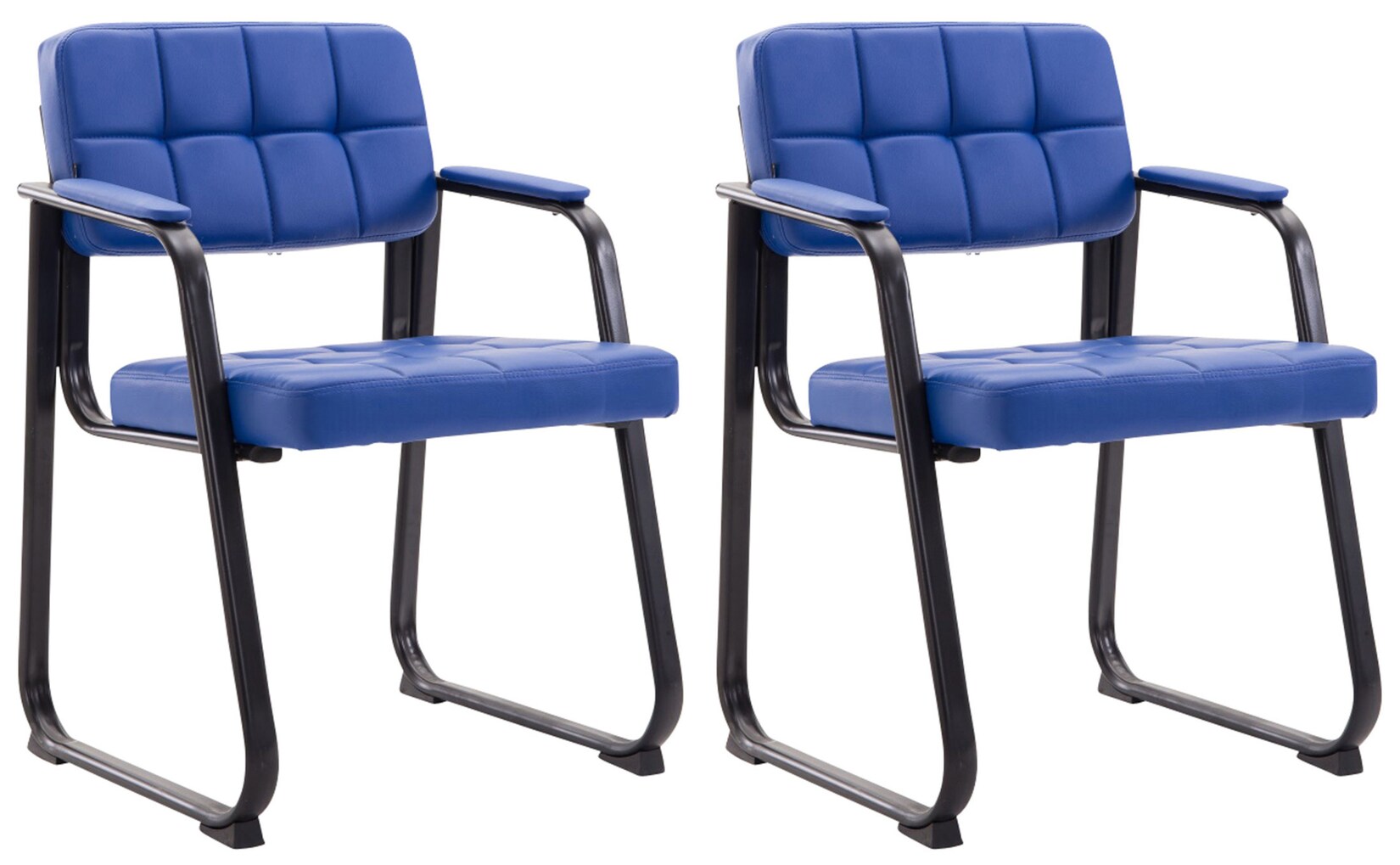 CLP 2er Set Besucherstühle Canada B Kunstleder Farbe: blau