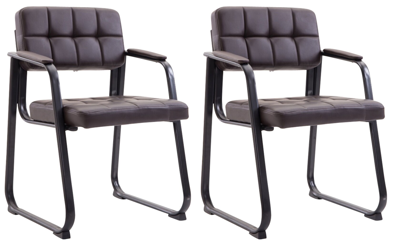 CLP 2er Set Besucherstühle Canada B Kunstleder Farbe: braun