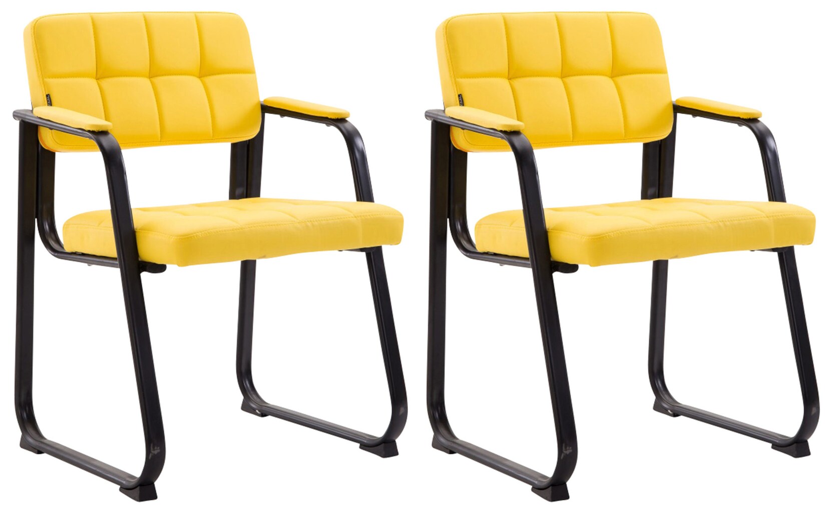 CLP 2er Set Besucherstühle Canada B Kunstleder Farbe: gelb