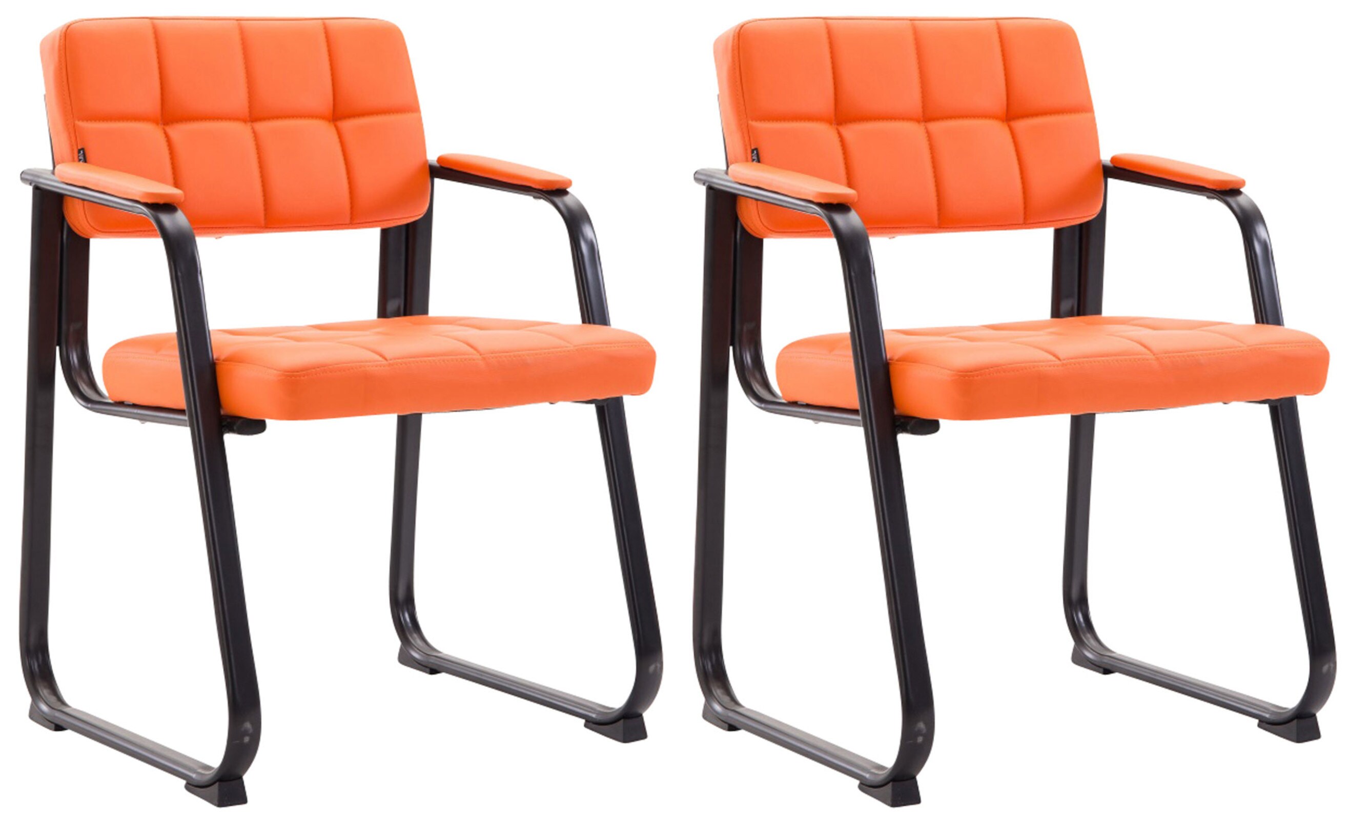 CLP 2er Set Besucherst&uuml;hle Canada B Kunstleder - Farbe: orange 