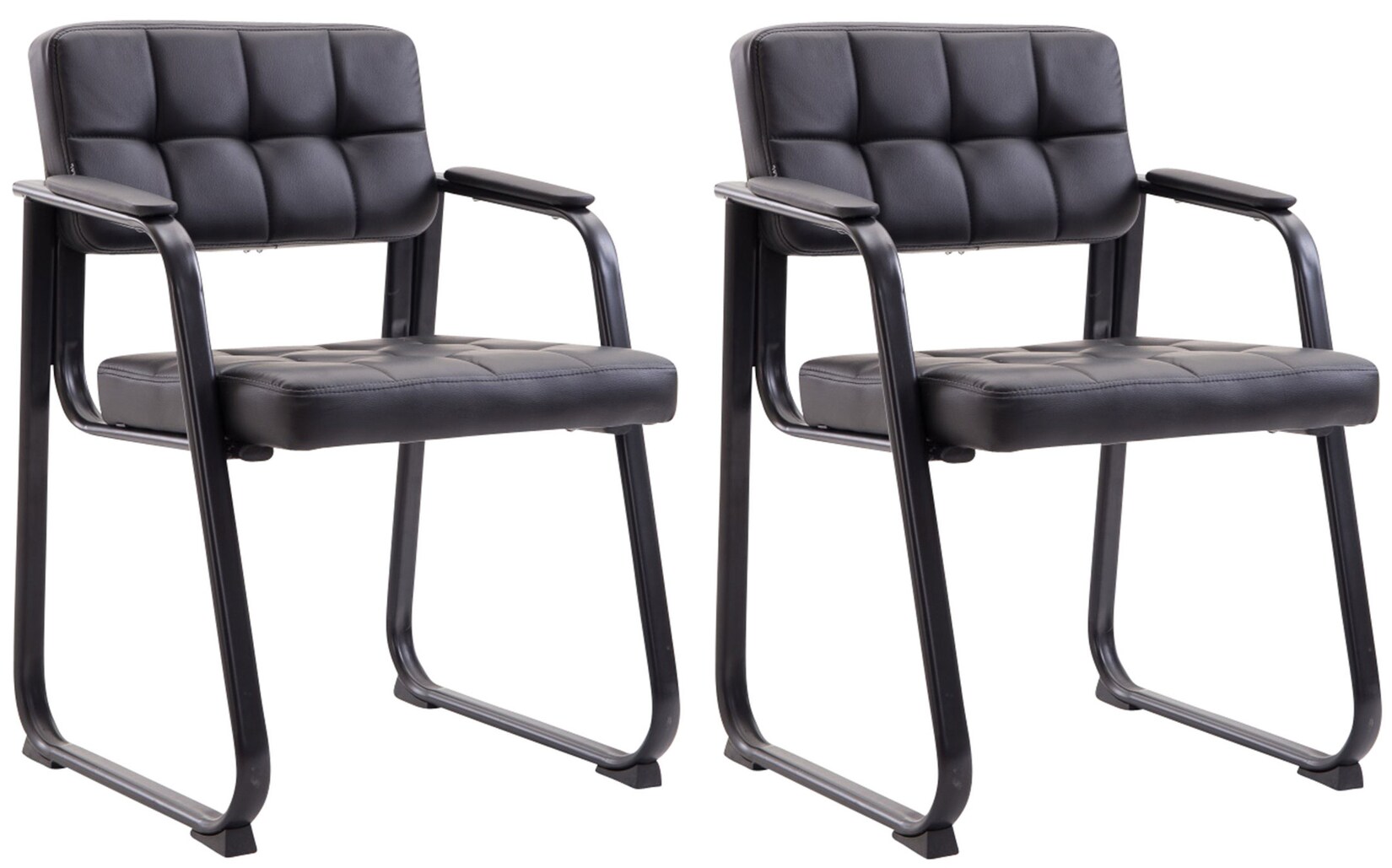 CLP 2er Set Besucherstühle Canada B Kunstleder Farbe: schwarz