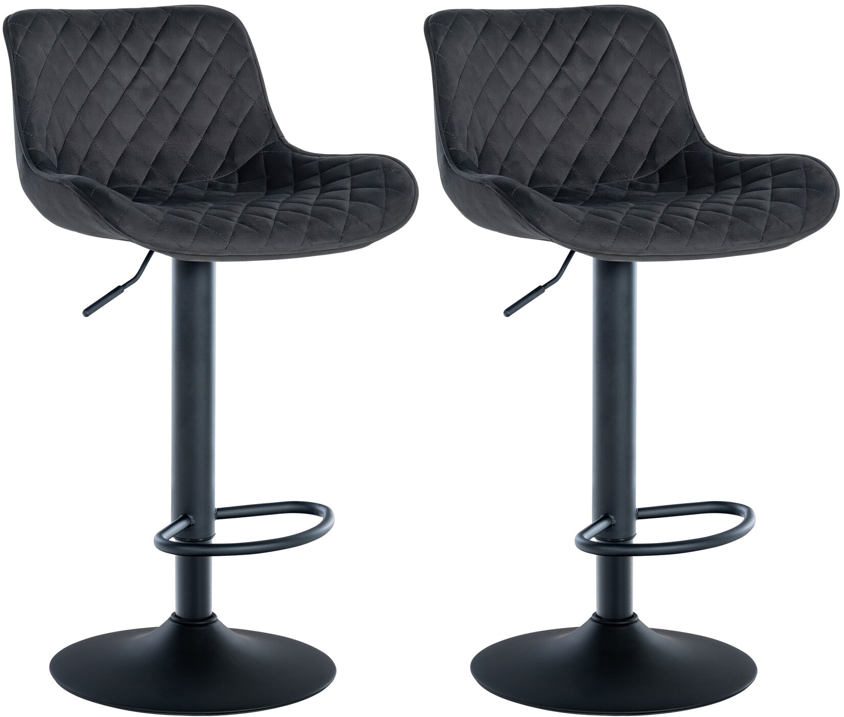 CLP 2er Set Barhocker Minosa Samt Farbe: schwarz, Material: Samt