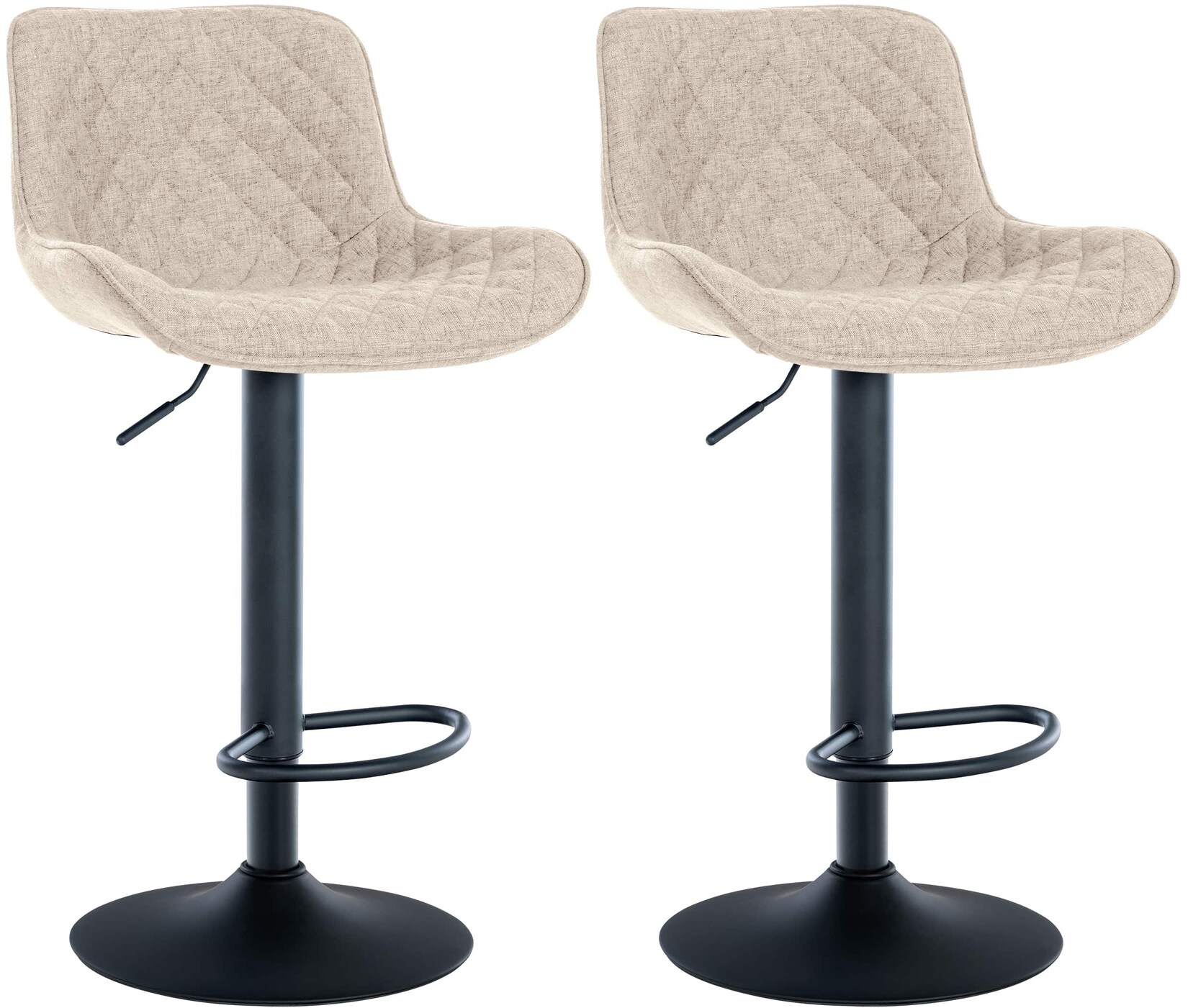CLP 2er Set Barhocker Minosa Stoff Farbe: taupe, Material: Stoff