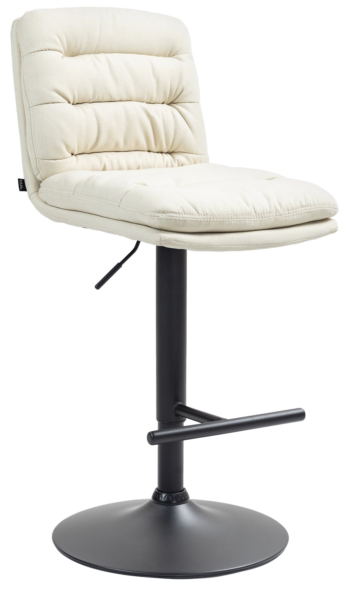 CLP Barhocker Damar mit Stoffbezug I Barstuhl h&ouml;henverstellbar und drehbar I gepolsterter Tresenhocker mit Fu&szlig;st&uuml;tze und R&uuml;ckenlehne 