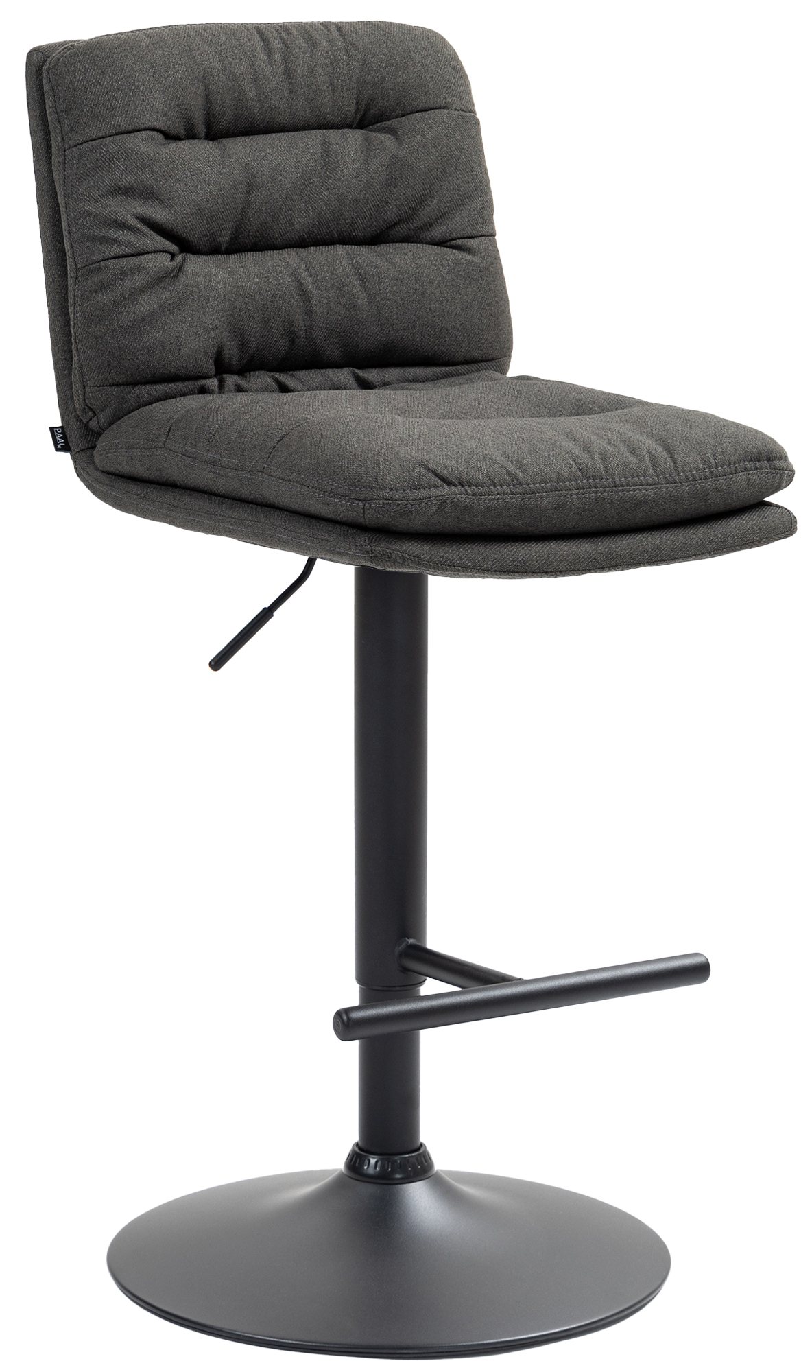 CLP Barhocker Damar mit Stoffbezug I Barstuhl h&ouml;henverstellbar und drehbar I gepolsterter Tresenhocker mit Fu&szlig;st&uuml;tze und R&uuml;ckenlehne 