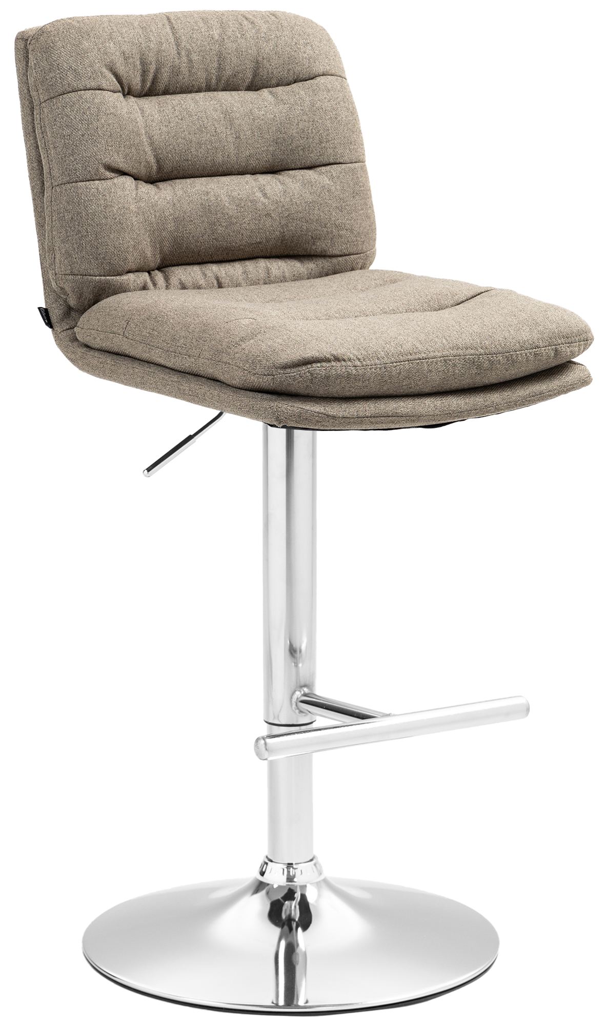 CLP Barhocker Damar mit Stoffbezug I Barstuhl h&ouml;henverstellbar und drehbar I gepolsterter Tresenhocker mit Fu&szlig;st&uuml;tze und R&uuml;ckenlehne 