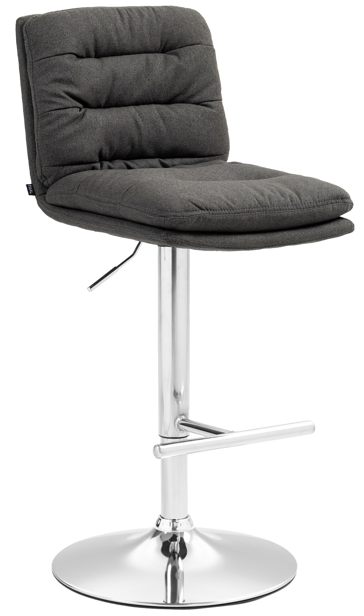 CLP Barhocker Damar mit Stoffbezug I Barstuhl h&ouml;henverstellbar und drehbar I gepolsterter Tresenhocker mit Fu&szlig;st&uuml;tze und R&uuml;ckenlehne 