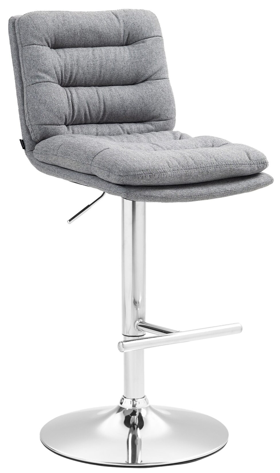 CLP Barhocker Damar Stoff chrom Farbe: grau, Gestell Farbe: chrom