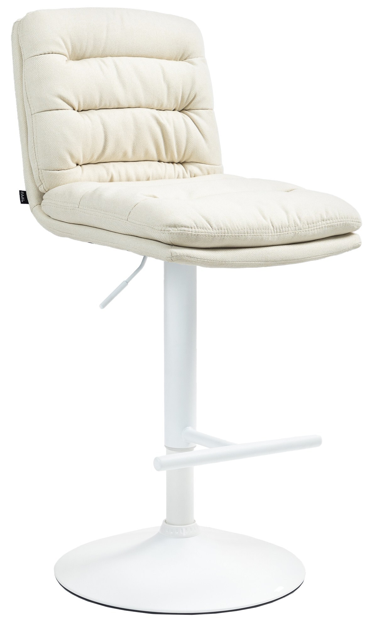 CLP Barhocker Damar mit Stoffbezug I Barstuhl h&ouml;henverstellbar und drehbar I gepolsterter Tresenhocker mit Fu&szlig;st&uuml;tze und R&uuml;ckenlehne 