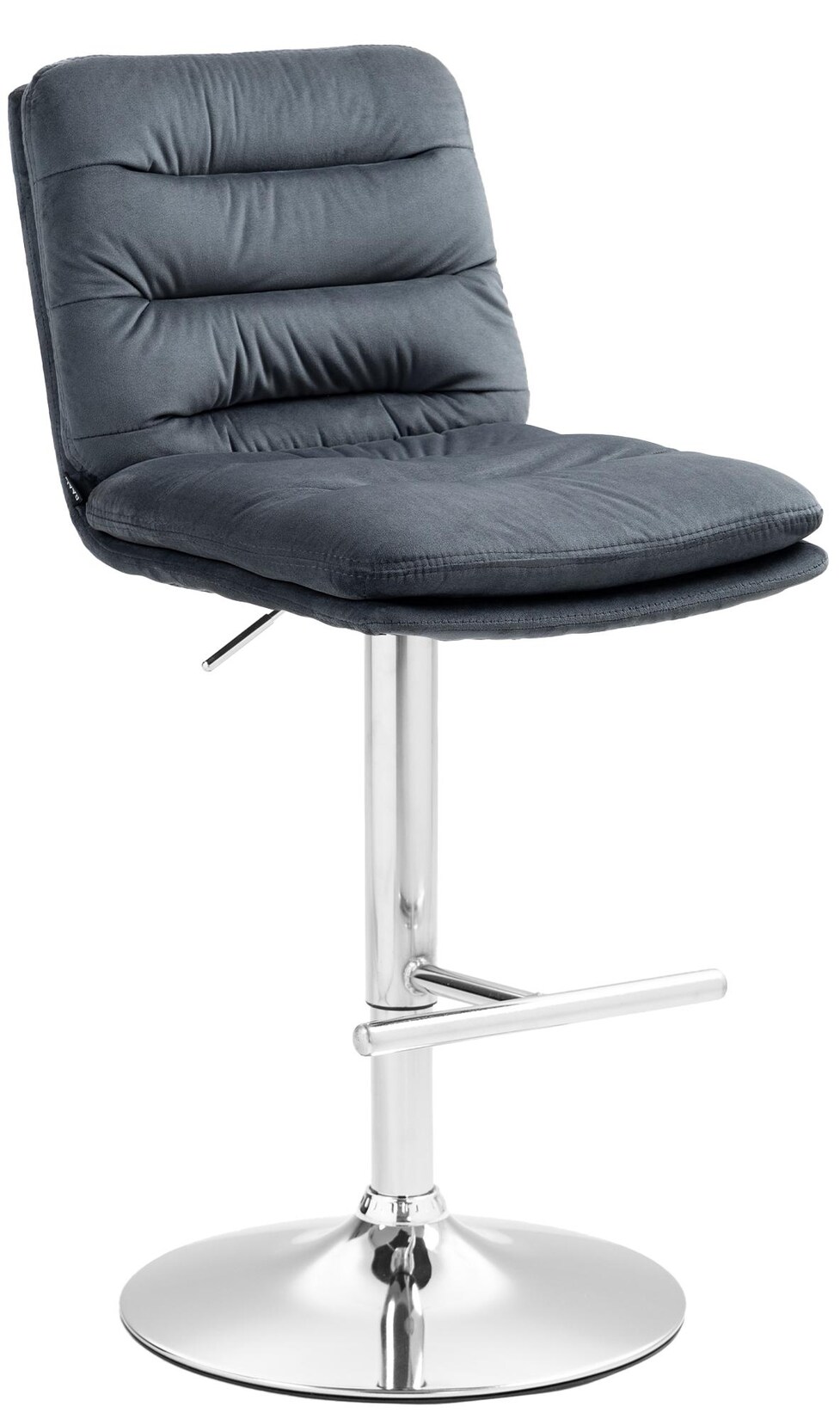 CLP Barhocker Damar Samt chrom Farbe: dunkelgrau, Gestell Farbe: chrom