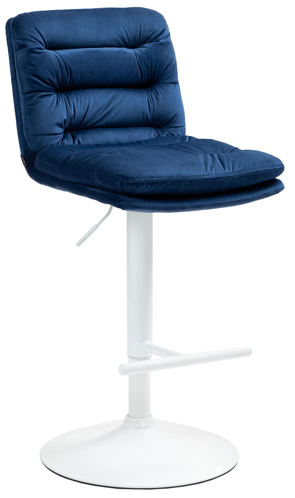 CLP Barhocker Damar mit Samtbezug I Barstuhl h&ouml;henverstellbar und drehbar I gepolsterter Tresenhocker mit Fu&szlig;st&uuml;tze und R&uuml;ckenlehne 