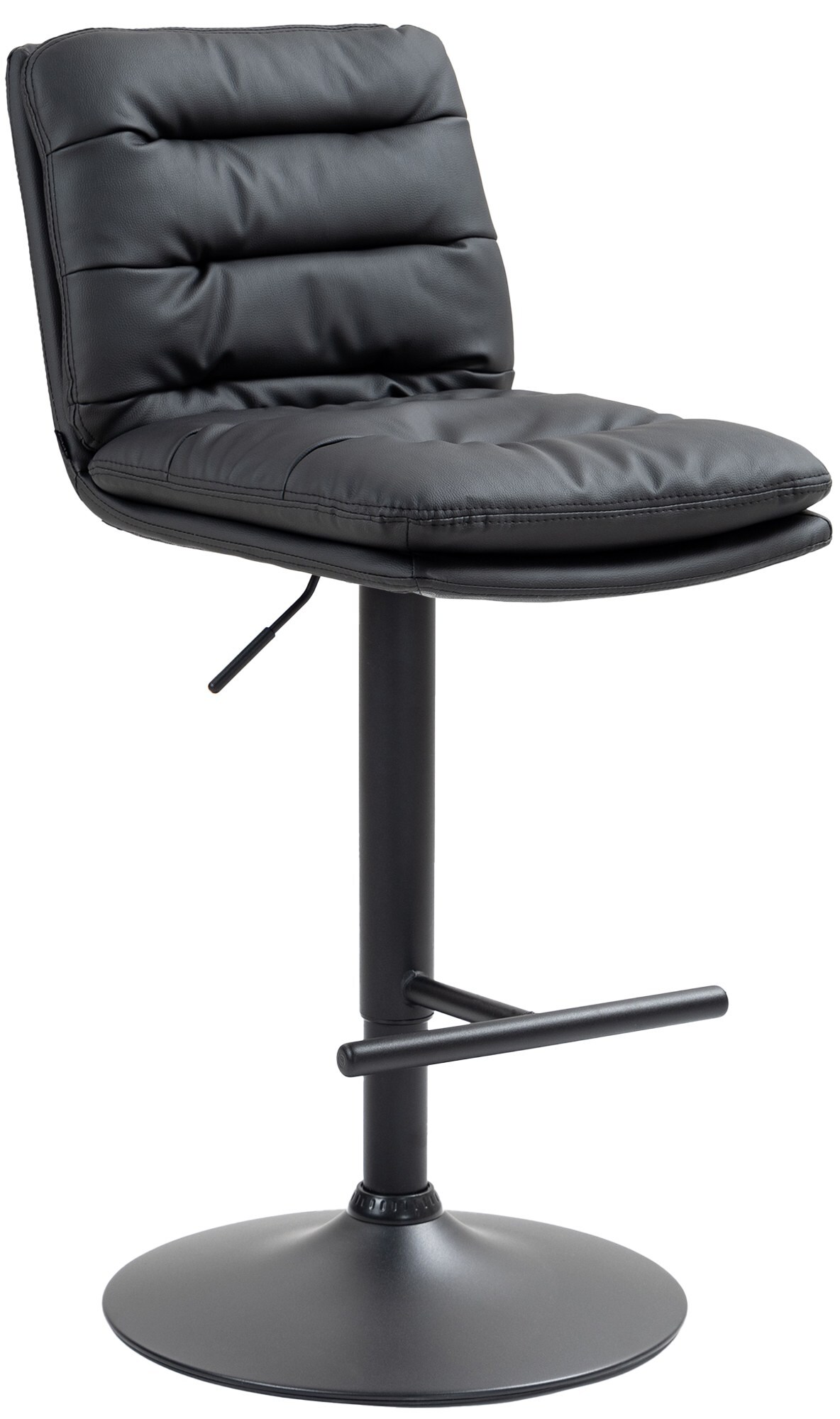 CLP Barhocker Damar mit Kunstlederbezug I Barstuhl h&ouml;henverstellbar und drehbar I gepolsterter Tresenhocker mit Fu&szlig;st&uuml;tze und R&uuml;ckenlehne 