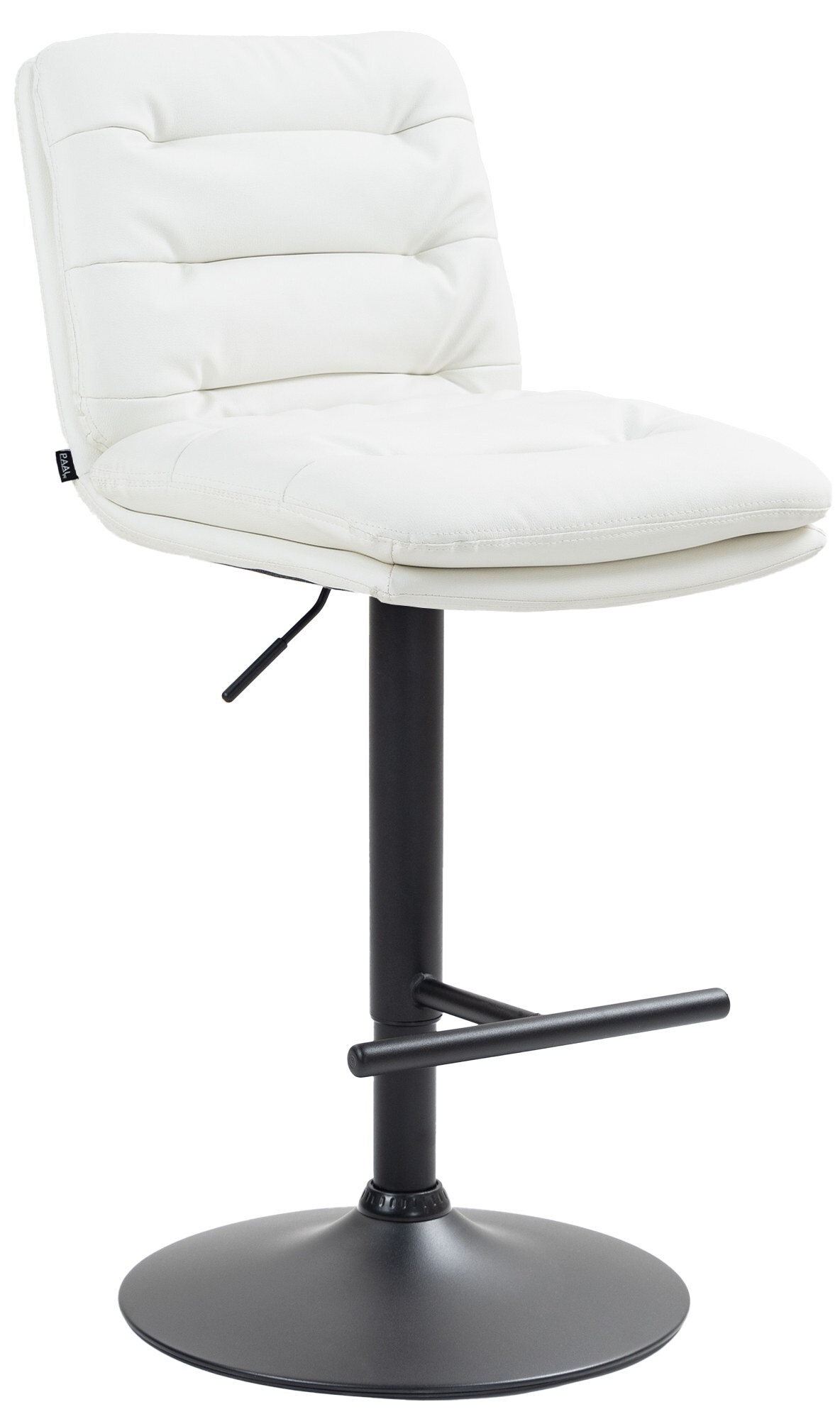 CLP Barhocker Damar mit Kunstlederbezug I Barstuhl h&ouml;henverstellbar und drehbar I gepolsterter Tresenhocker mit Fu&szlig;st&uuml;tze und R&uuml;ckenlehne 