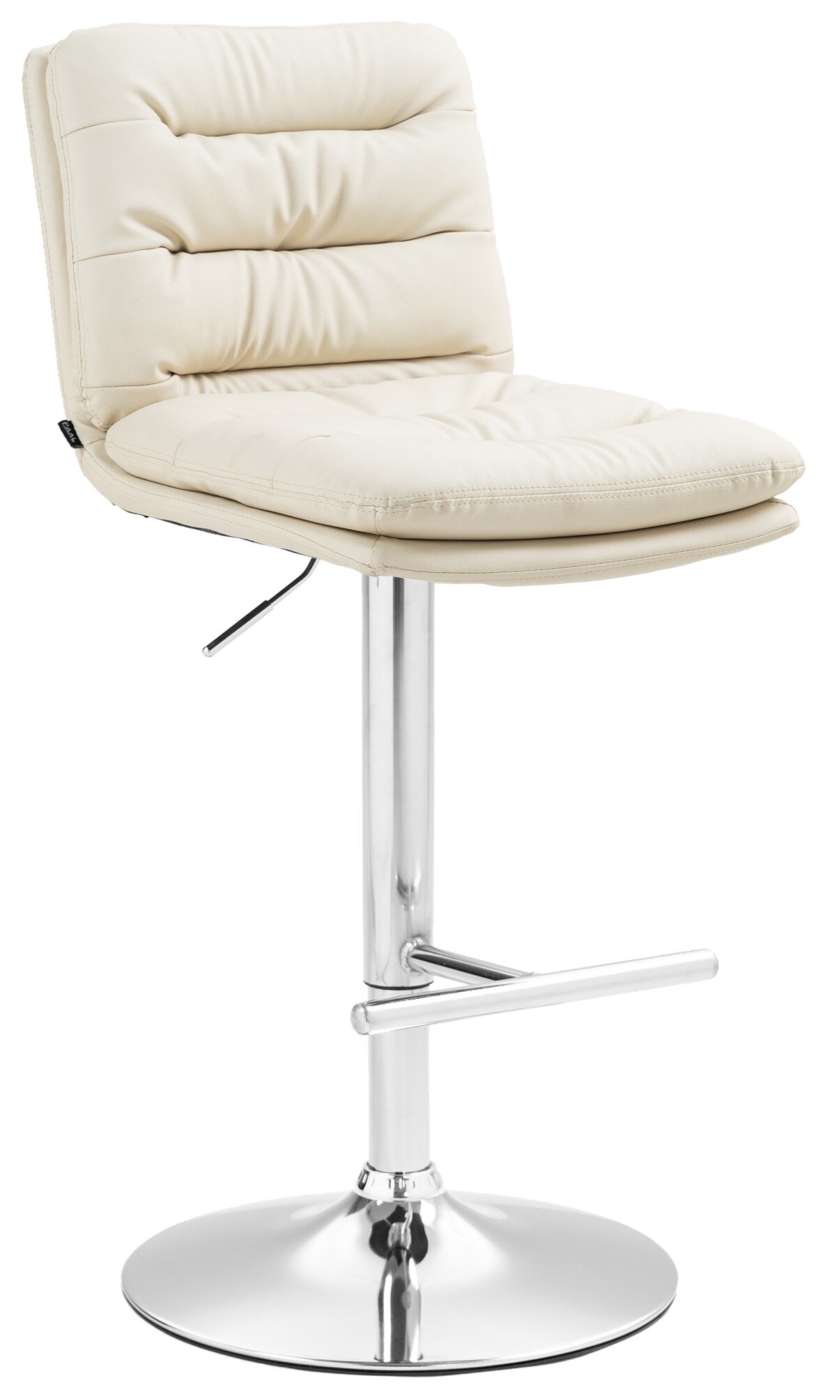 CLP Barhocker Damar mit Kunstlederbezug I Barstuhl h&ouml;henverstellbar und drehbar I gepolsterter Tresenhocker mit Fu&szlig;st&uuml;tze und R&uuml;ckenlehne 