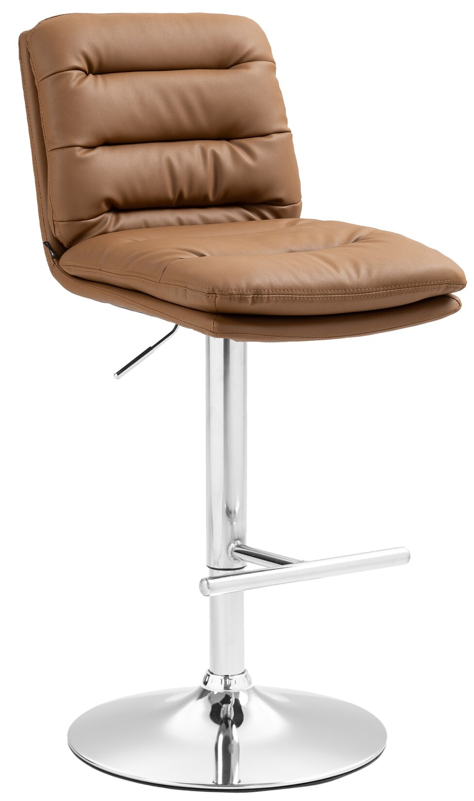 CLP Barhocker Damar Kunstleder chrom Farbe: hellbraun, Gestell Farbe: chrom