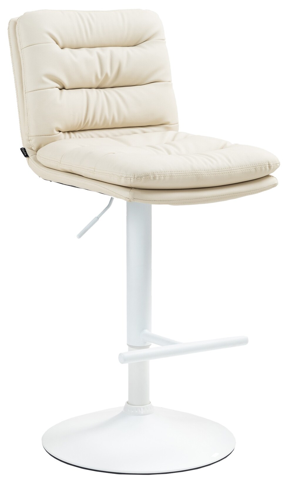 CLP Barhocker Damar Kunstleder weiß Farbe: creme, Gestell Farbe: weiß