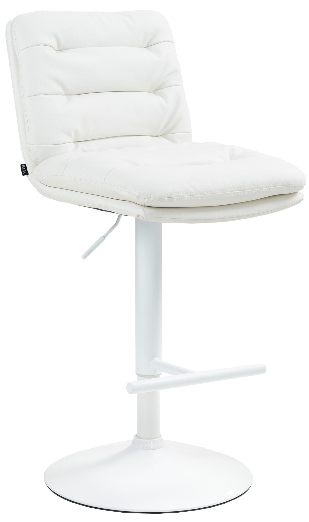 CLP Barhocker Damar mit Kunstlederbezug I Barstuhl h&ouml;henverstellbar und drehbar I gepolsterter Tresenhocker mit Fu&szlig;st&uuml;tze und R&uuml;ckenlehne 