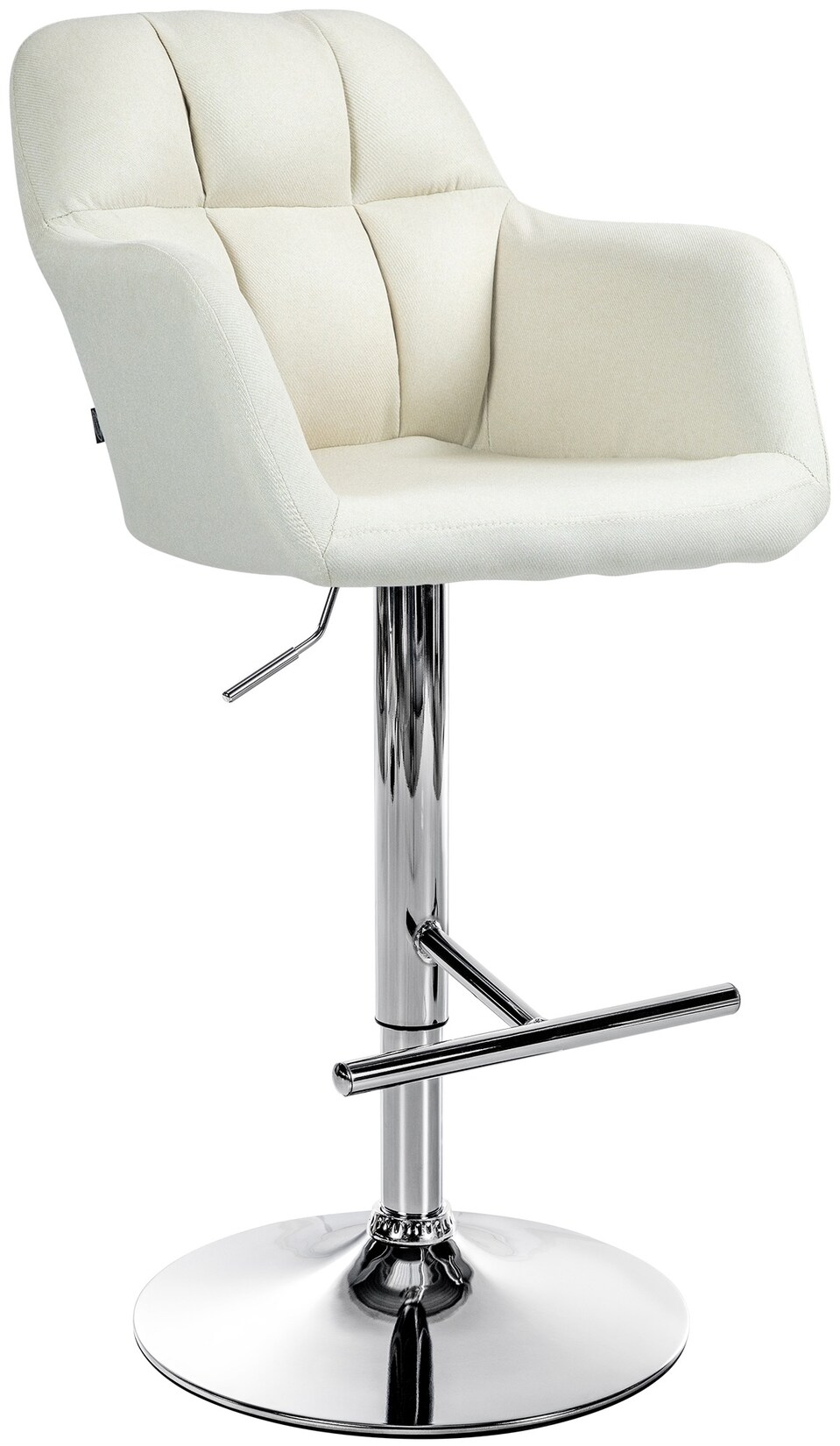 CLP Barhocker Natoma Stoff chrom Farbe: creme, Material Gestell: Metall in Chromoptik