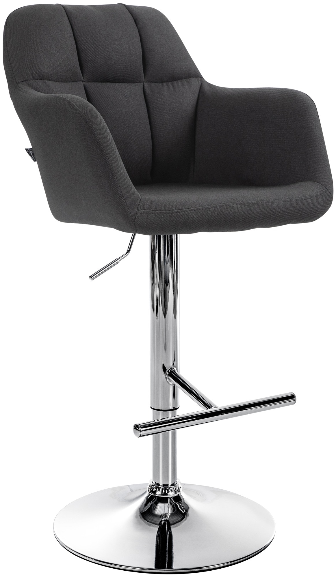 CLP Barhocker Natoma Stoff I 360&deg; Drehbar, Metallgestell H&ouml;henverstellbar Mit Fu&szlig;st&uuml;tze I Thekenhocker F&uuml;r Bar Mit Gepolsterte Sitzfl&auml;che 