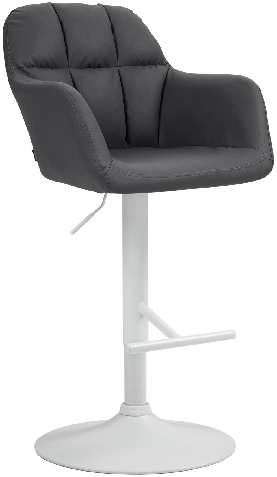 CLP Barhocker Natoma Kunstleder weiß Farbe: schwarz, Material Gestell: Metall matt weiss