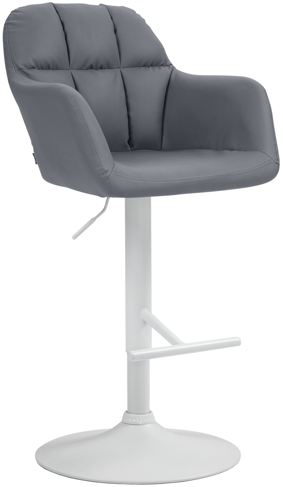 CLP Barhocker Natoma Kunstleder weiß Farbe: grau, Material Gestell: Metall matt weiss