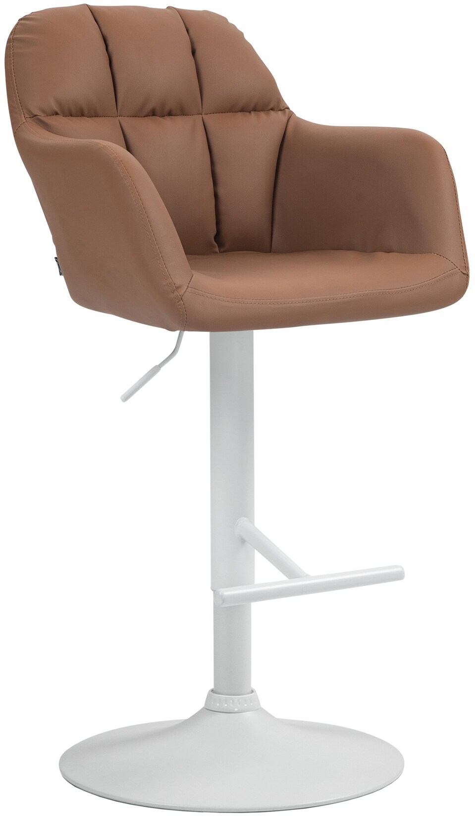 CLP Barhocker Natoma Kunstleder weiß Farbe: hellbraun, Material Gestell: Metall matt weiss