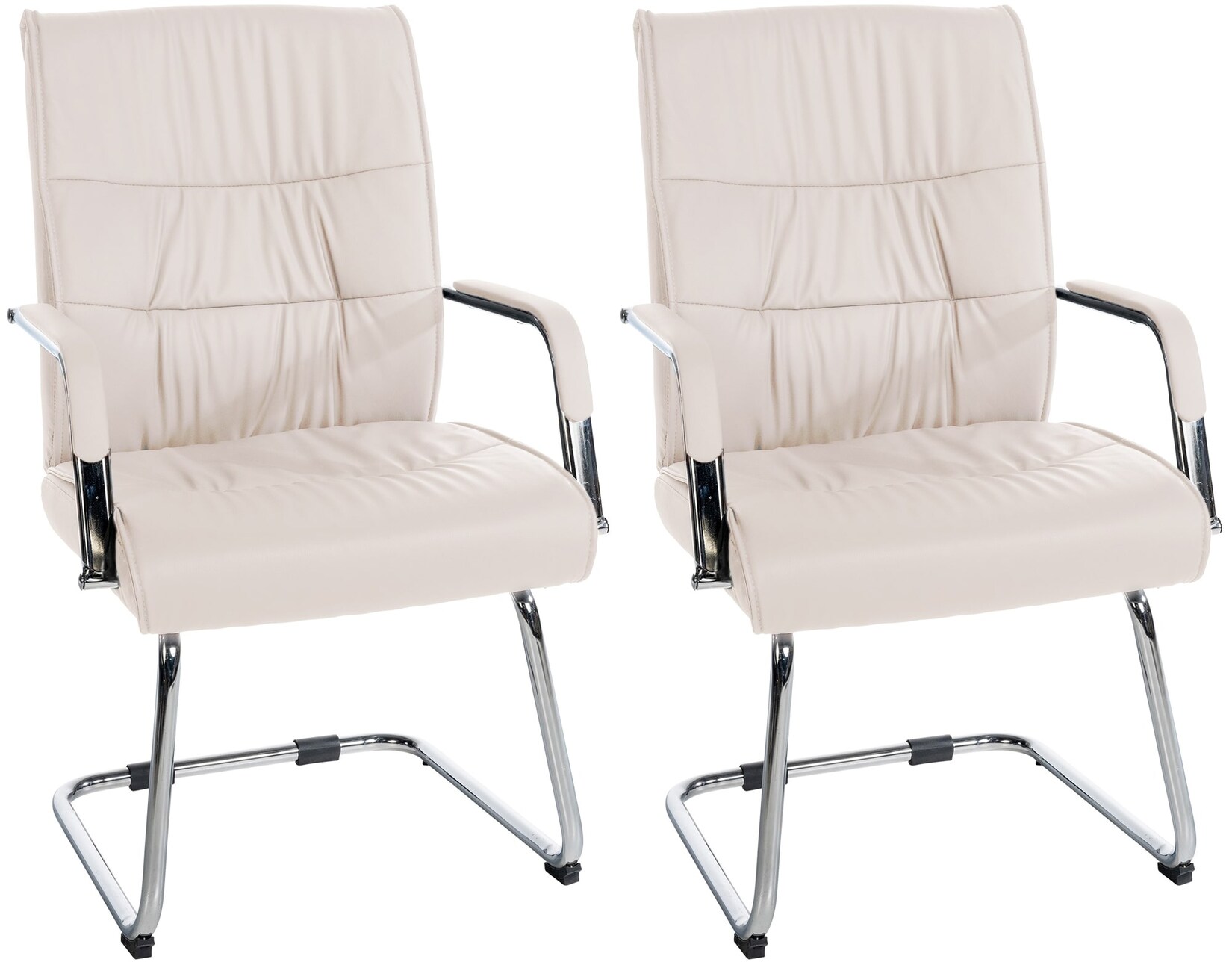 CLP 2er Set Besucherstühle Sievert - Farbe: creme