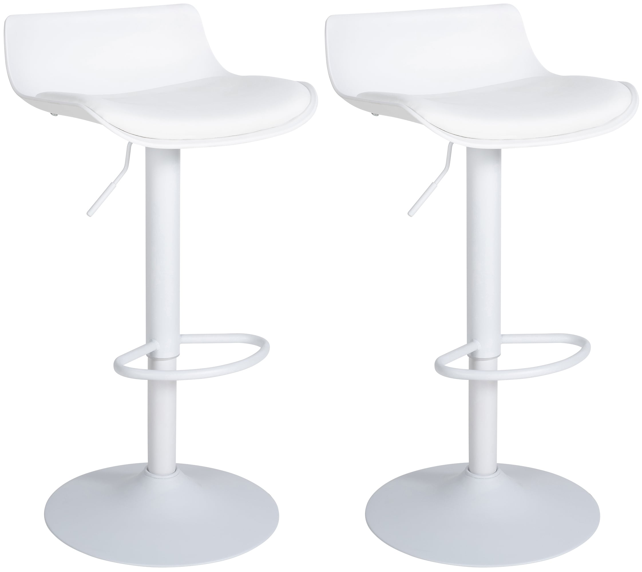 CLP 2er Set Barhocker Aveiro Kunstleder I Tresenst&uuml;hle H&ouml;henverstellbar Mit Trompetenfu&szlig;, Metallgestell & Bodenschoner 
