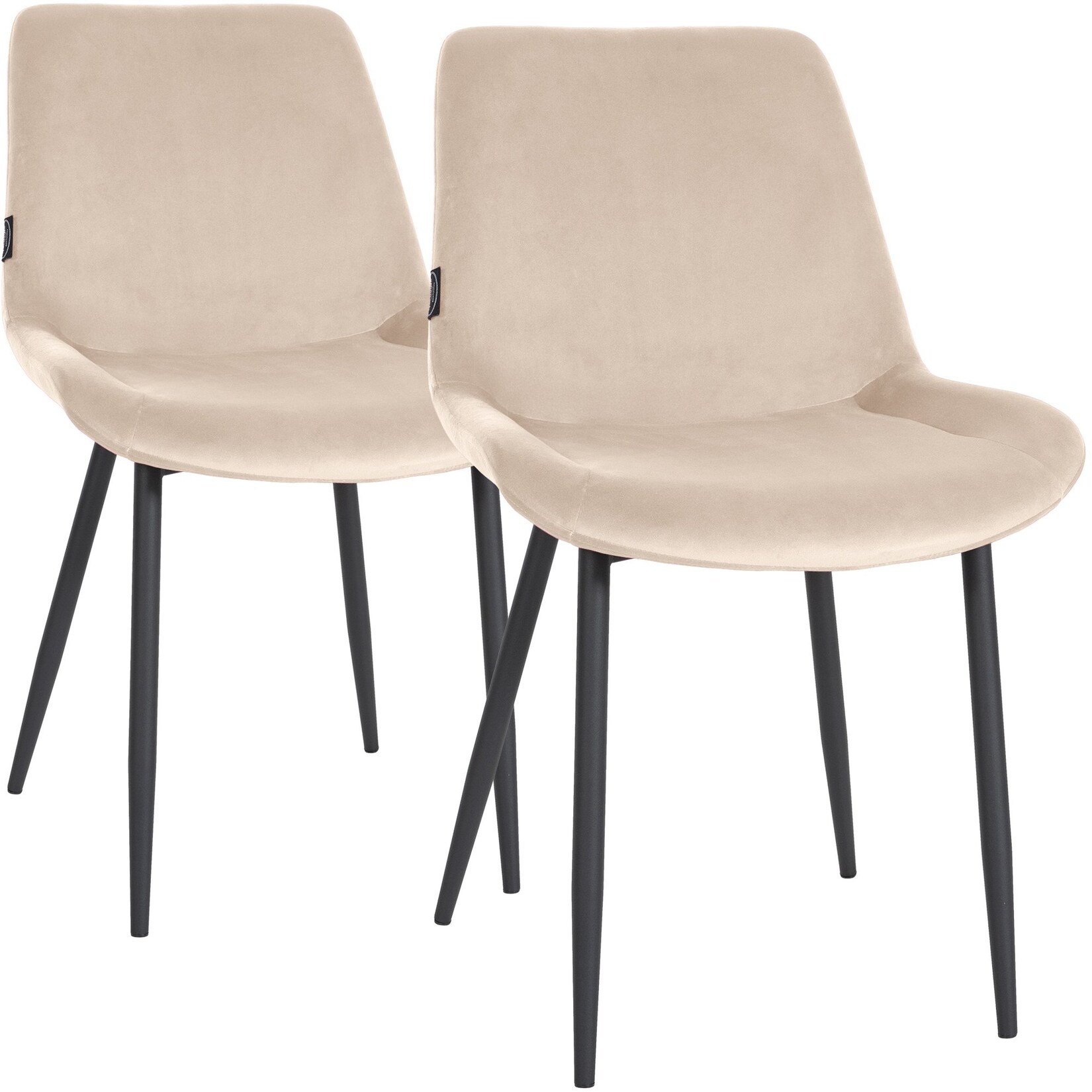 CLP 2er Set Esszimmerstühle Victoria Samt Farbe: creme