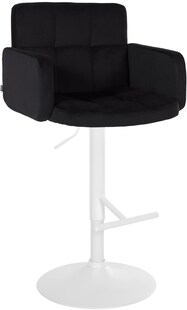 CLP Barhocker Los Angeles Samt | Höhenverstellbarer Barstuhl Mit Drehbarem Sitz | Bistrohocker Mit Metallgestell Und Fußstütze 