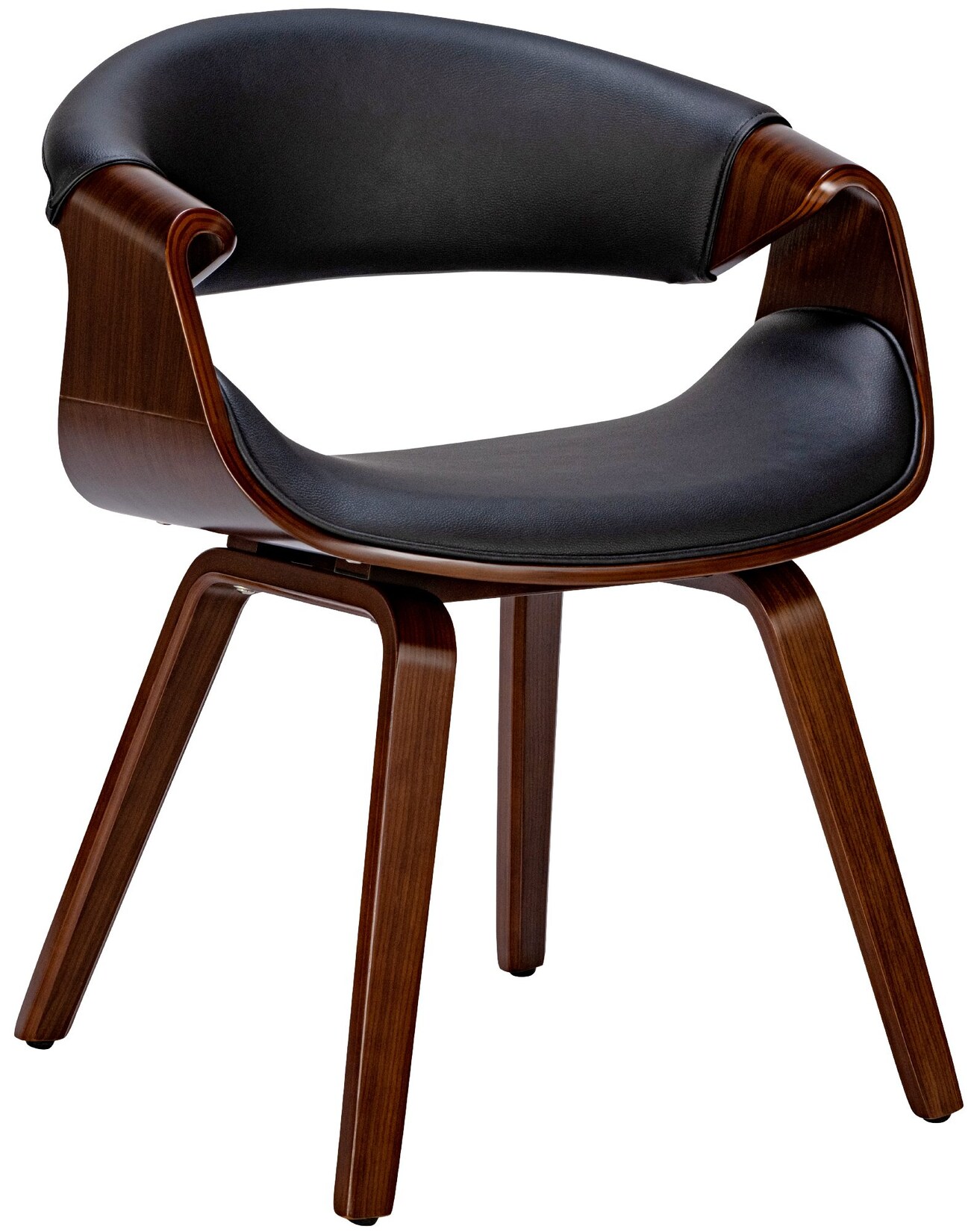 CLP Esszimmerstuhl Foley Kunstleder - Farbe: walnuss/schwarz, Material: Kunstleder