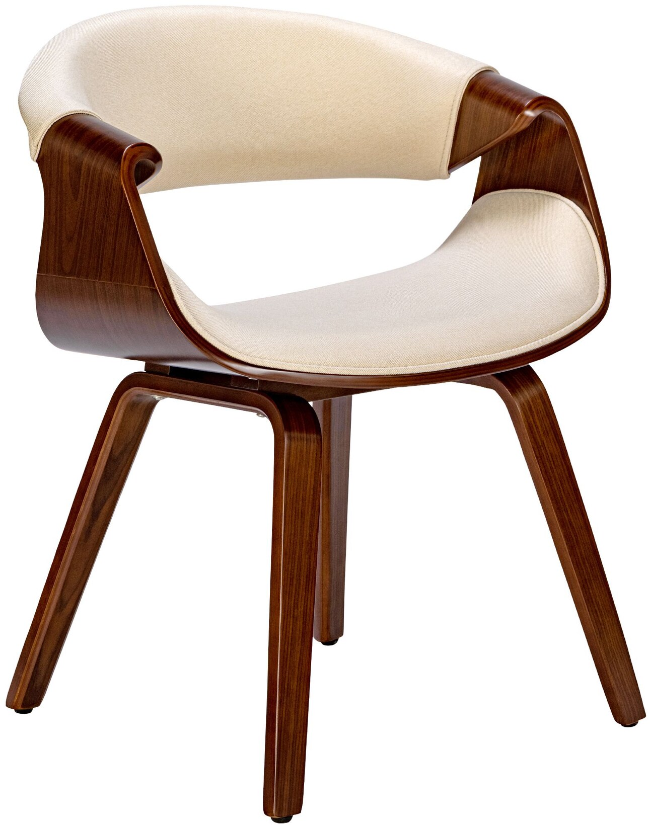 CLP Esszimmerstuhl Foley Stoff - Farbe: walnuss/creme, Material: Stoff