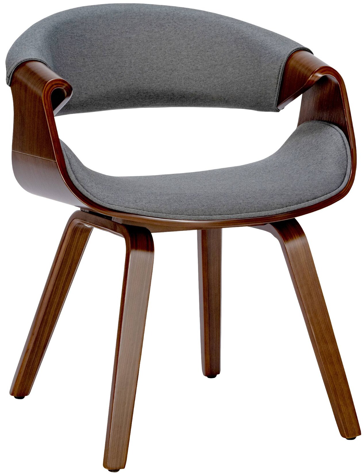 CLP Esszimmerstuhl Foley Stoff - Farbe: walnuss/grau, Material: Stoff