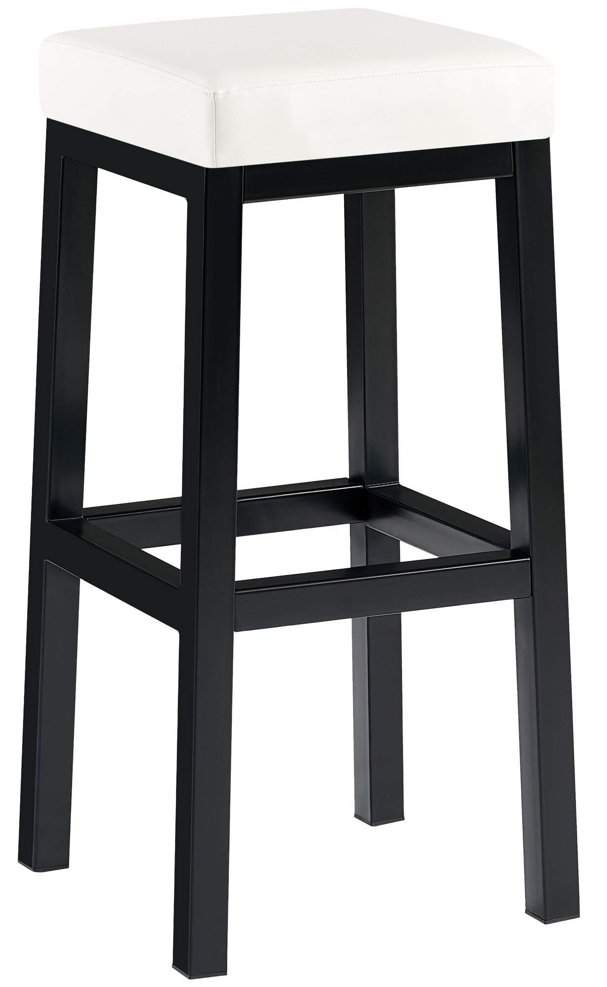CLP Barhocker Taylor I Sitzh&ouml;he 83 cm I Gepolsterter Barstuhl mit Kunstlederbezug oder Stoffbezug I Tresenhocker mit schwarzem Metallgestell 