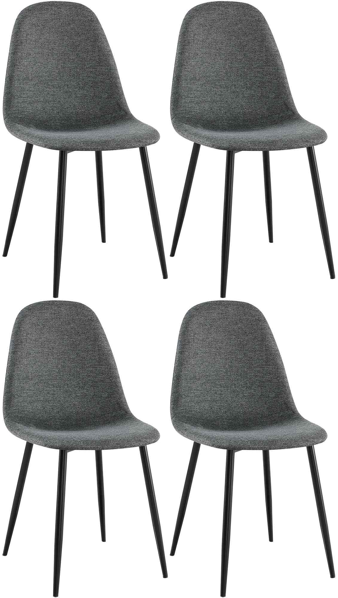 CLP Esszimmerst&uuml;hle 4er Set Napier, bequeme K&uuml;chenst&uuml;hle gepolstert, Polsterst&uuml;hle Esszimmer mit R&uuml;ckenlehne, bis 150 kg belastbar 