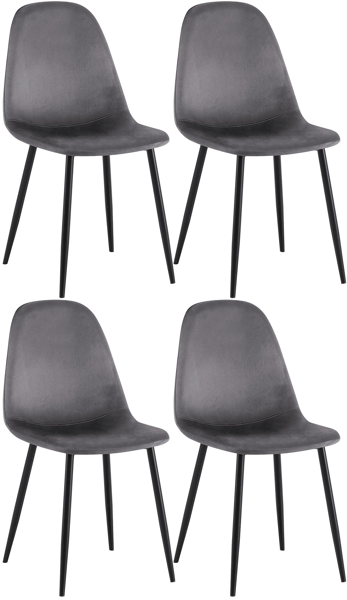 CLP Esszimmerst&uuml;hle 4er Set Napier, bequeme K&uuml;chenst&uuml;hle gepolstert, Polsterst&uuml;hle Esszimmer mit R&uuml;ckenlehne, bis 150 kg belastbar 