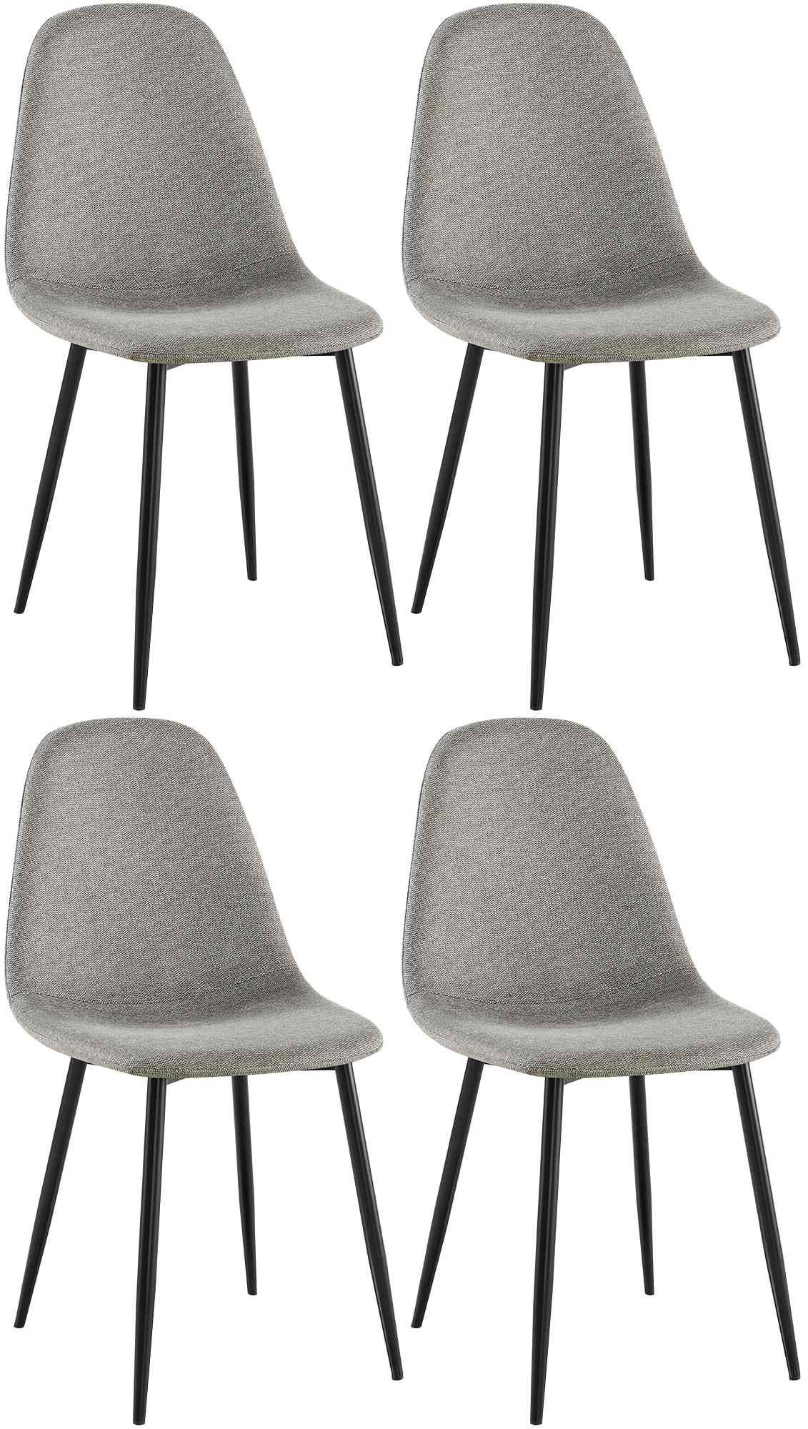 CLP Esszimmerst&uuml;hle 4er Set Napier, bequeme K&uuml;chenst&uuml;hle gepolstert, Polsterst&uuml;hle Esszimmer mit R&uuml;ckenlehne, bis 150 kg belastbar 