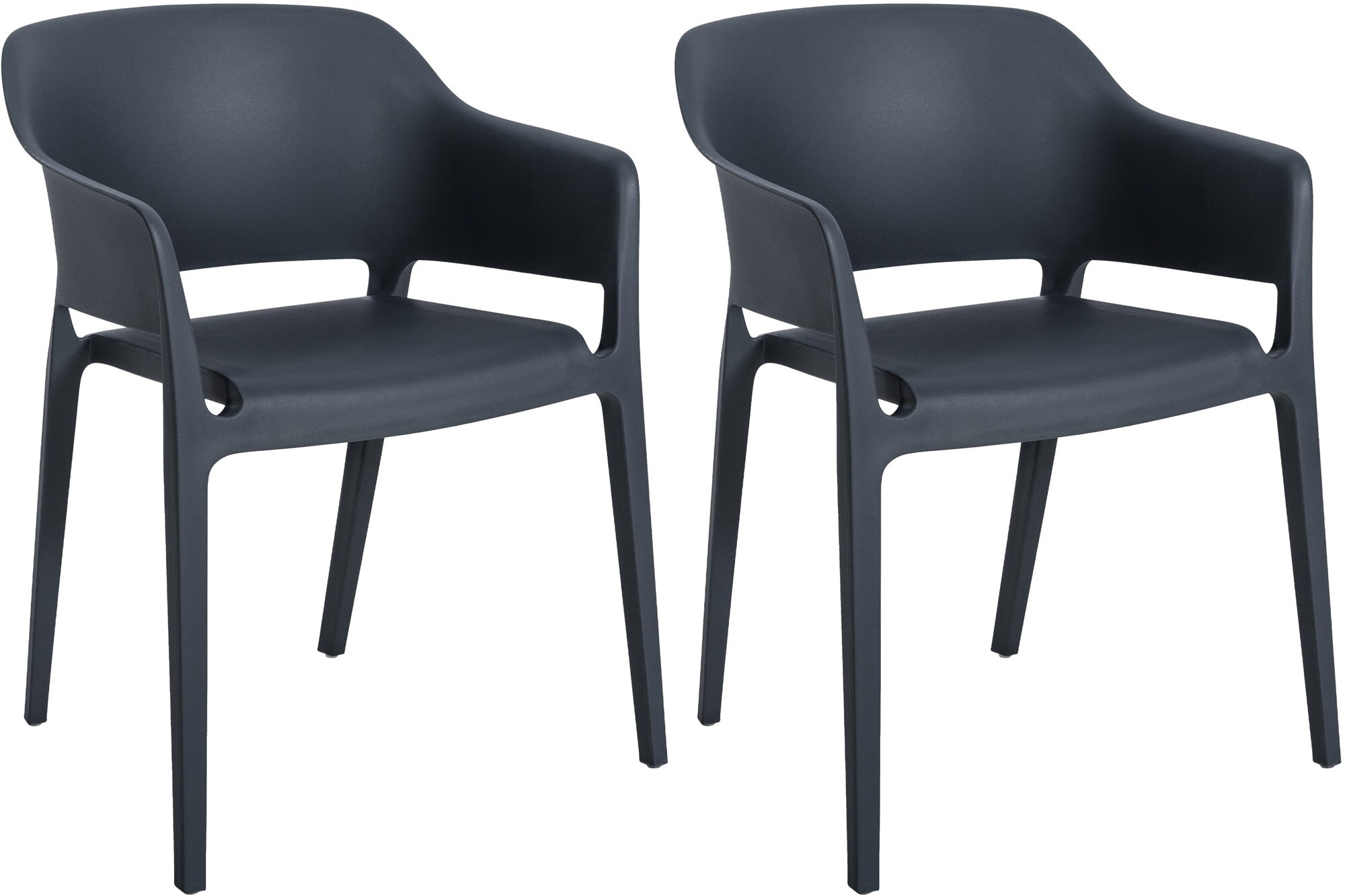 CLP 2er Set Stapelst&uuml;hle Puebla I Wetterbest&auml;ndiger Kunststoffstuhl I Pflegeleichter Gartenstuhl 