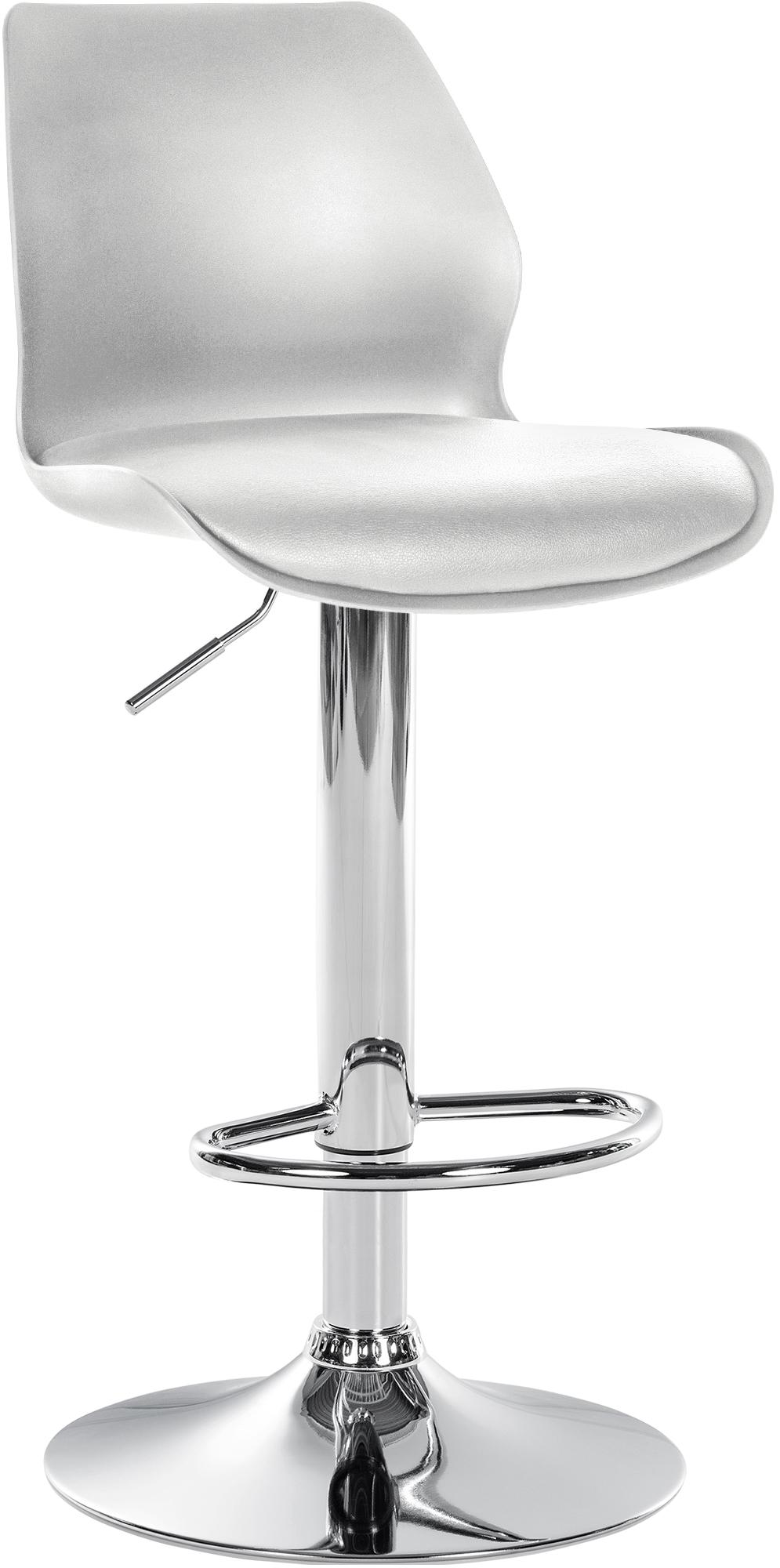 CLP Barhocker Gilbert I Tresenhocker Mit Gepolsterter Sitzfl&auml;che Aus Kunstleder I H&ouml;henverstellbar, Drehbar Mit Fu&szlig;st&uuml;tze Und R&uuml;ckenlehne 