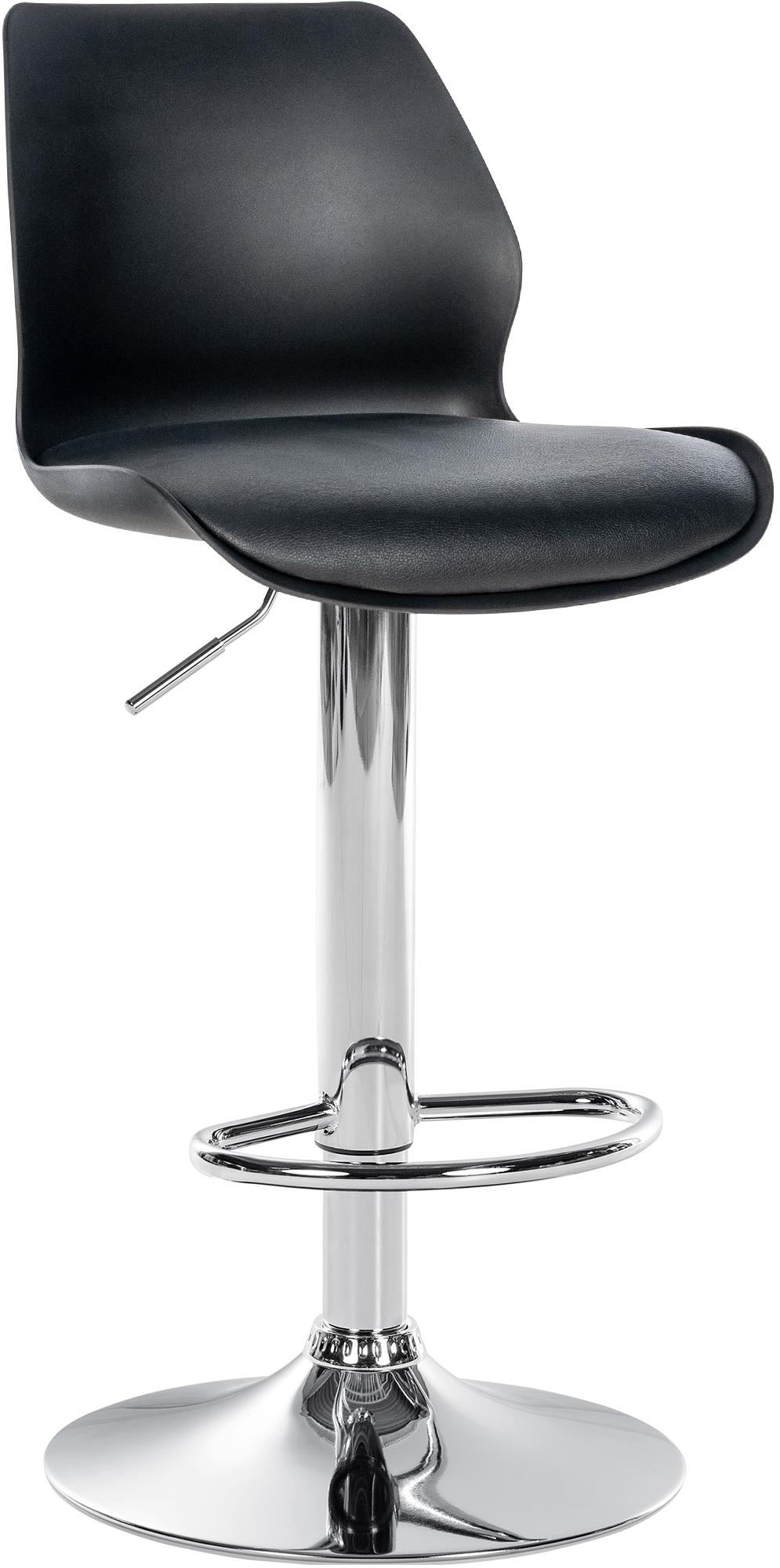 CLP Barhocker Gilbert I Tresenhocker Mit Gepolsterter Sitzfl&auml;che Aus Kunstleder I H&ouml;henverstellbar, Drehbar Mit Fu&szlig;st&uuml;tze Und R&uuml;ckenlehne 